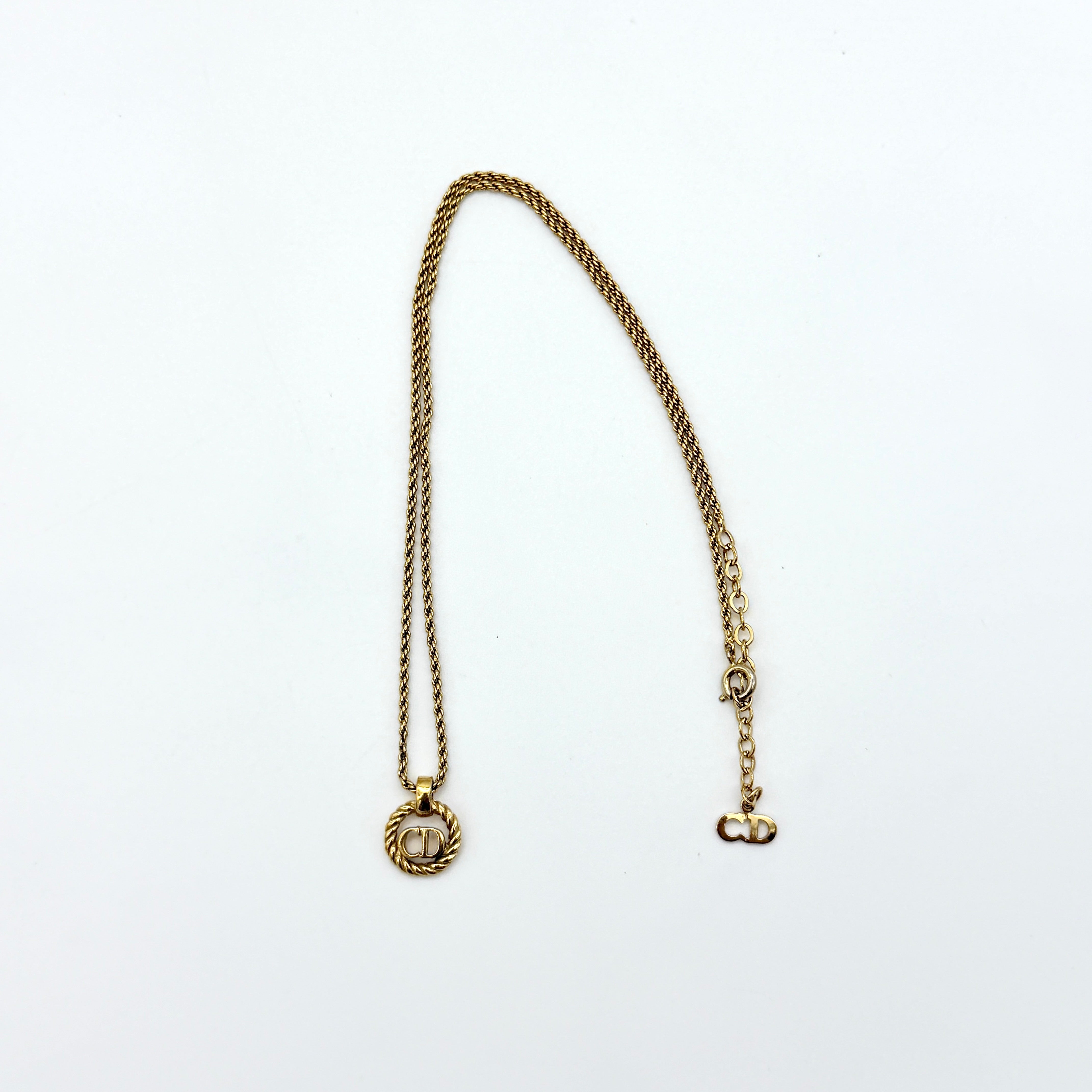 Christian Dior CD Rope Necklace Gold