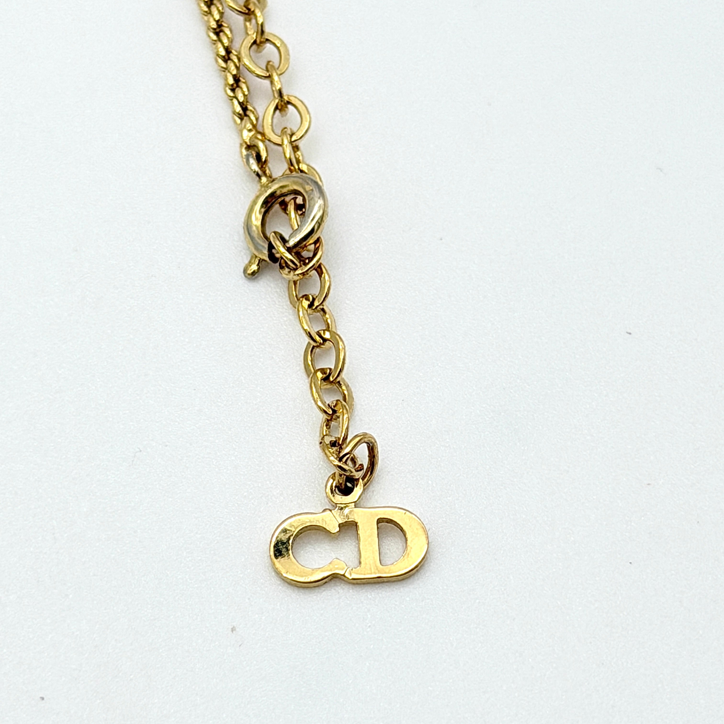Christian Dior CD Rope Necklace Gold