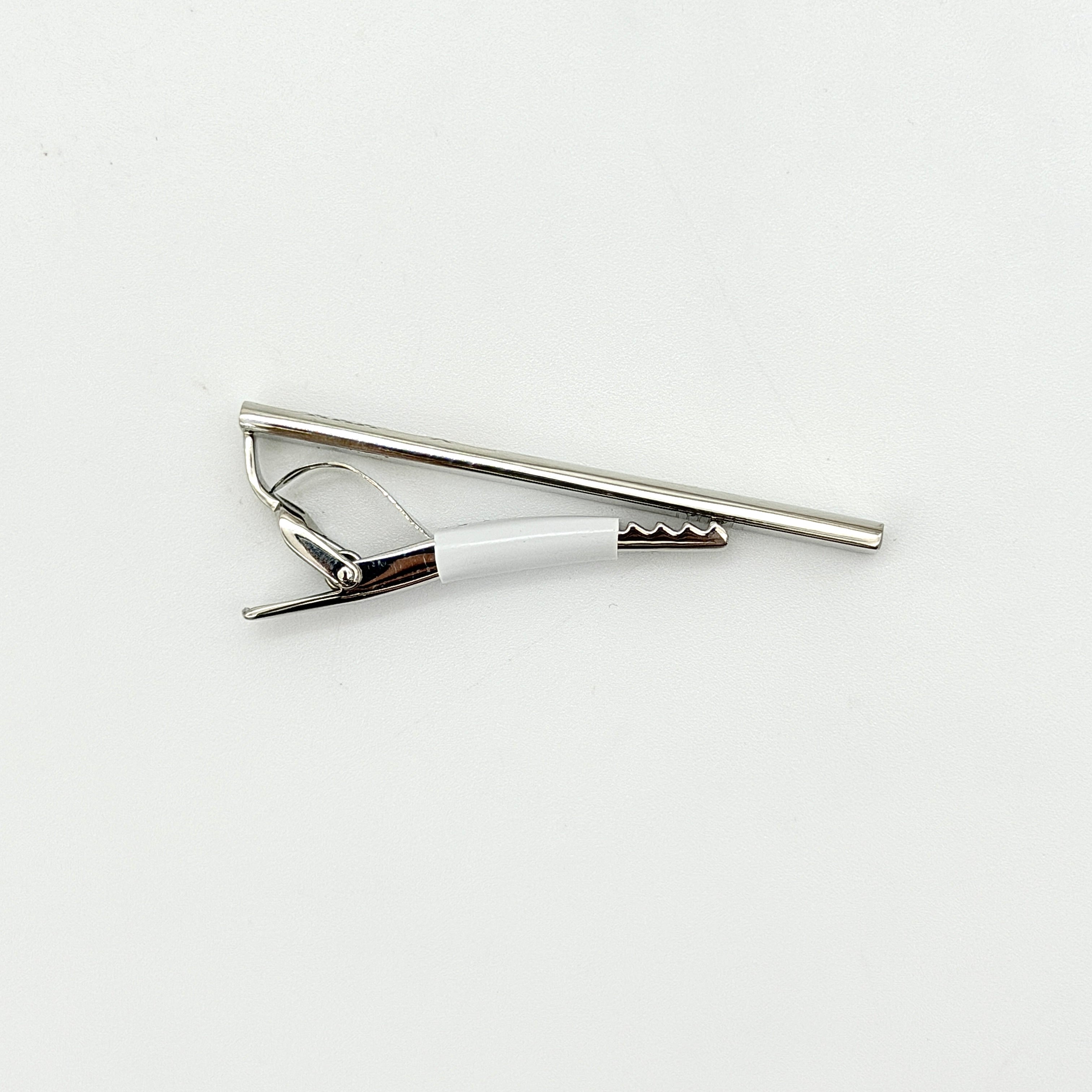 Burberry Nova Check Tie Clip Beige/Silver