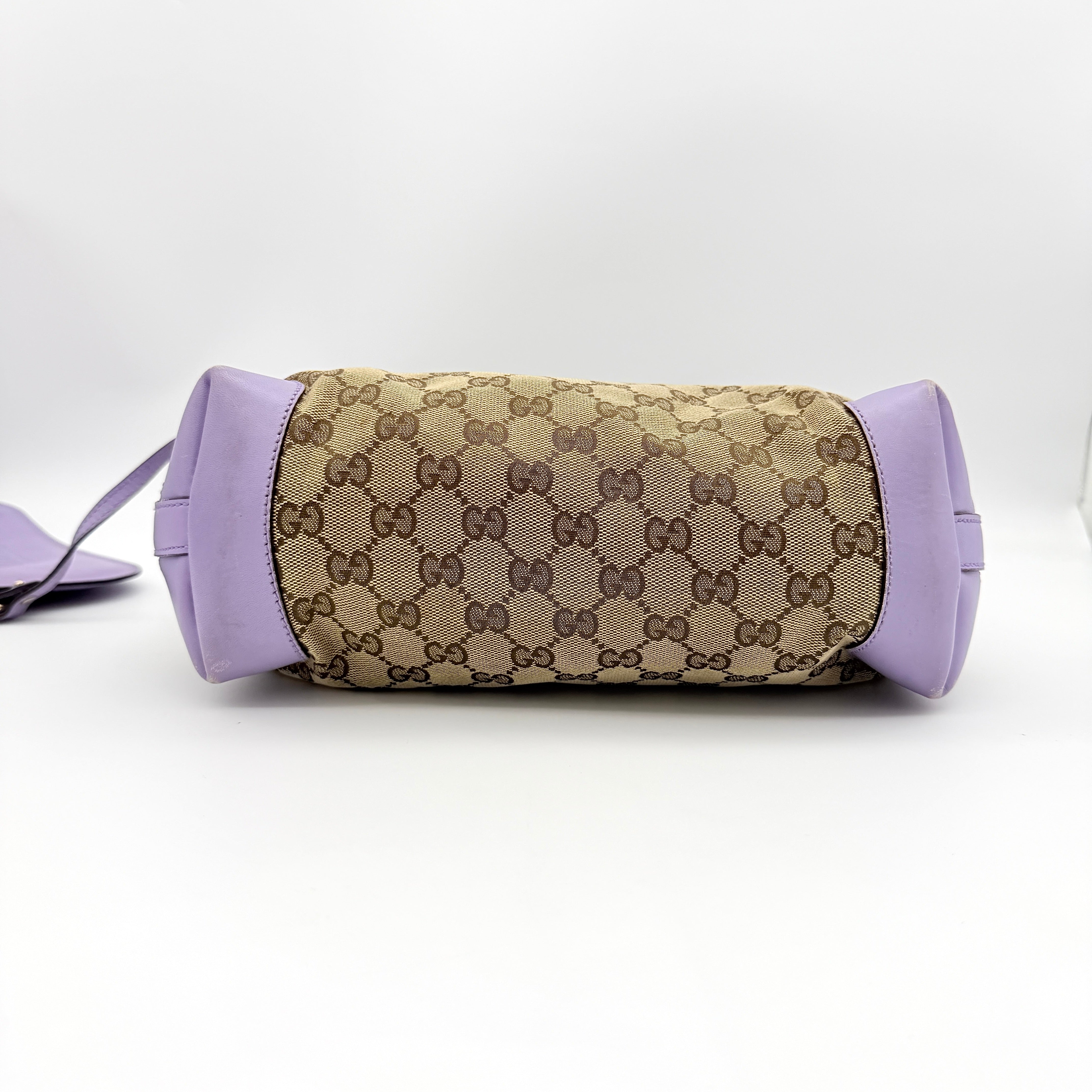 Gucci GG Monogram Craft Tote Bag Beige/Purple
