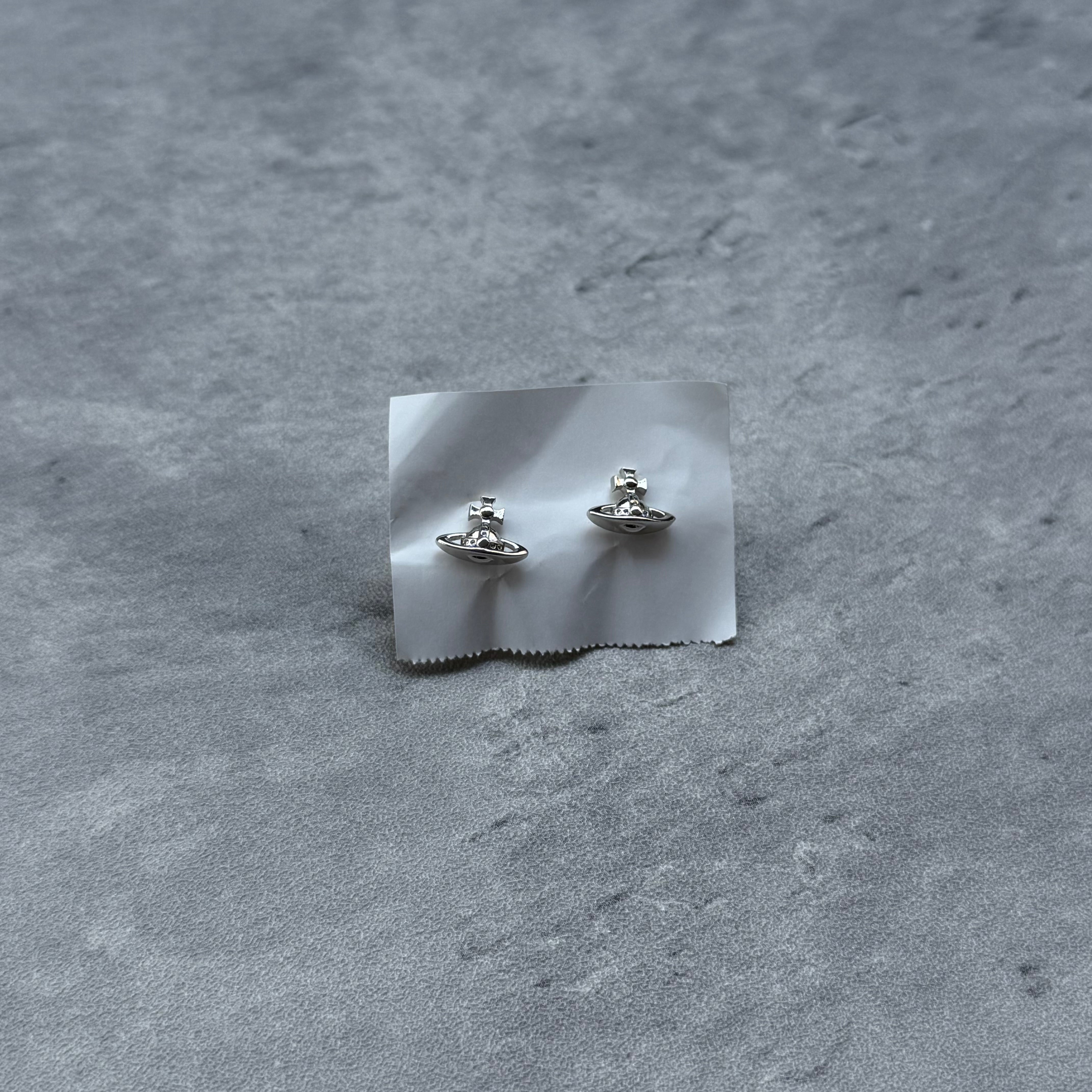 Vivienne Westwood Orb Stud Earrings Silver