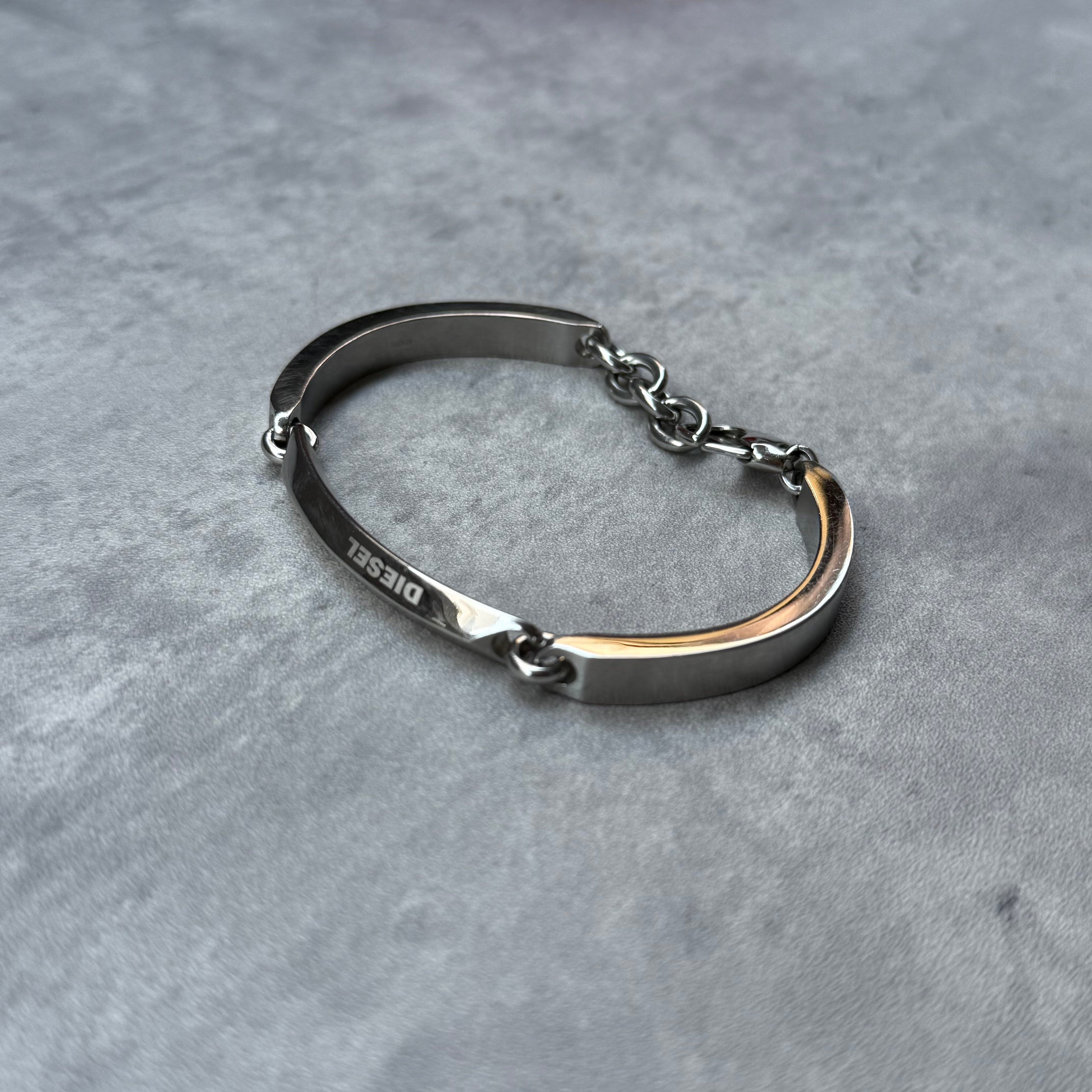 Diesel Metallic Chain Bracelet Silver