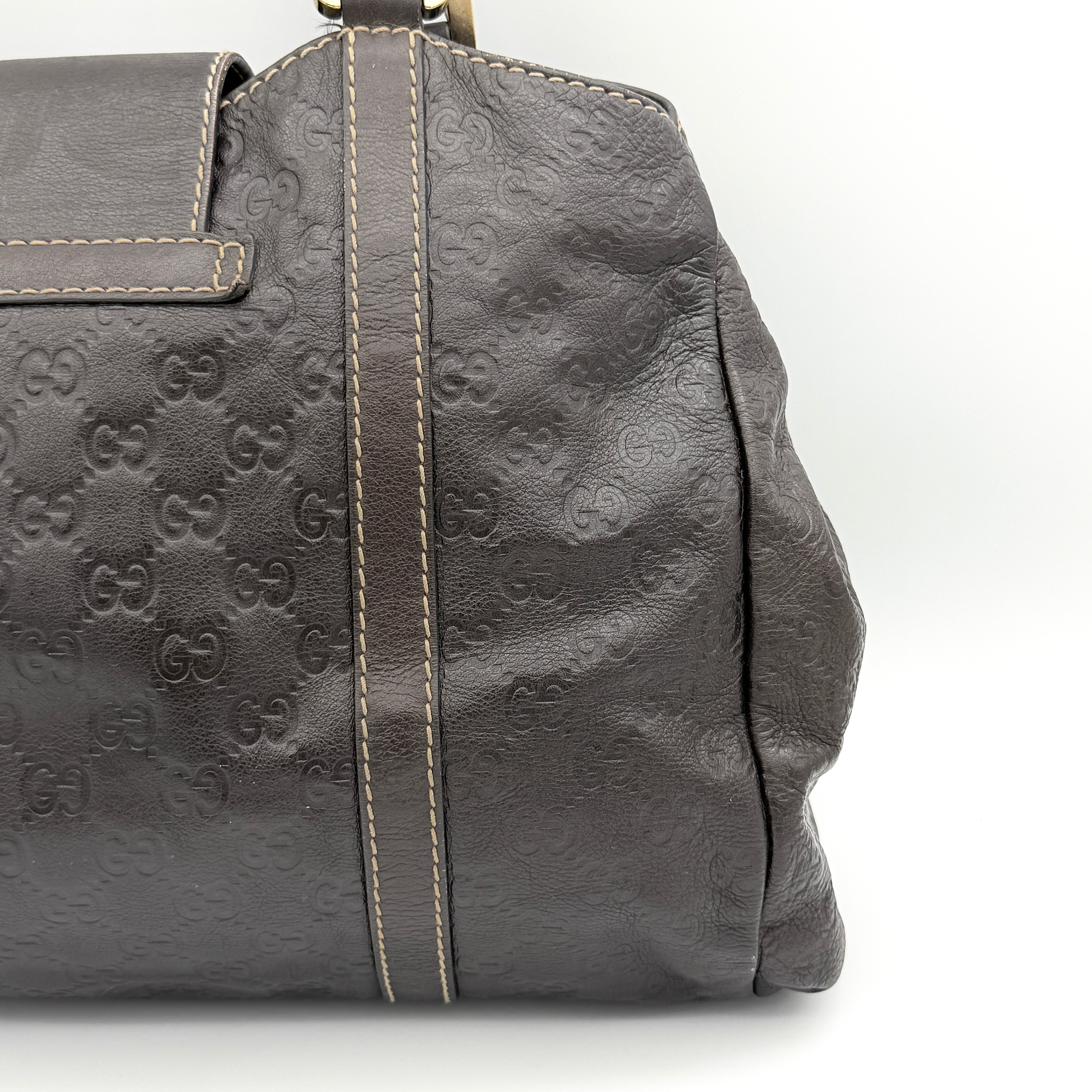 Gucci GG Guccissima New Ladies Hobo Shoulder Bag Dark Brown