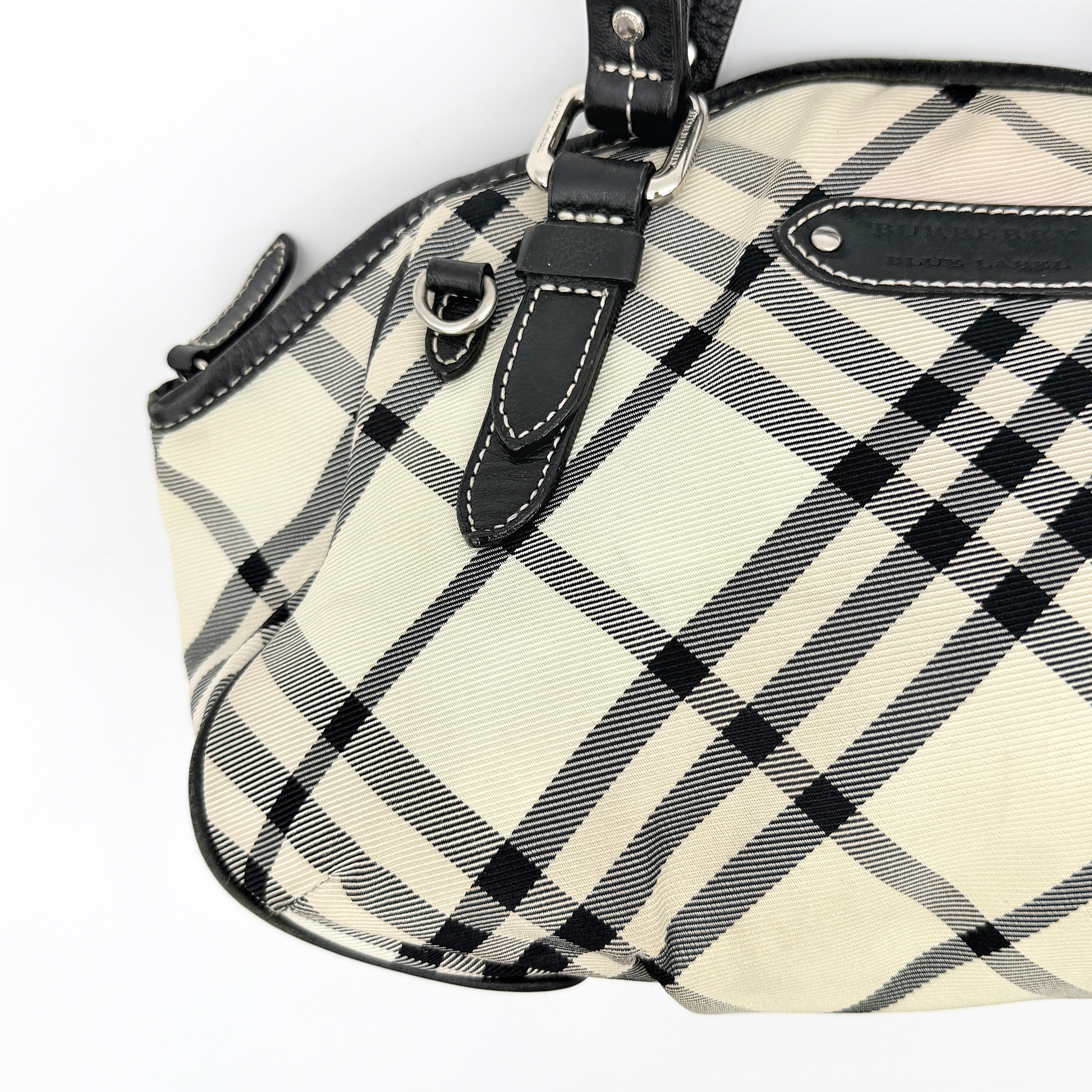 Burberry Blue Label 2Way Nova Check Shoulder Bag Black