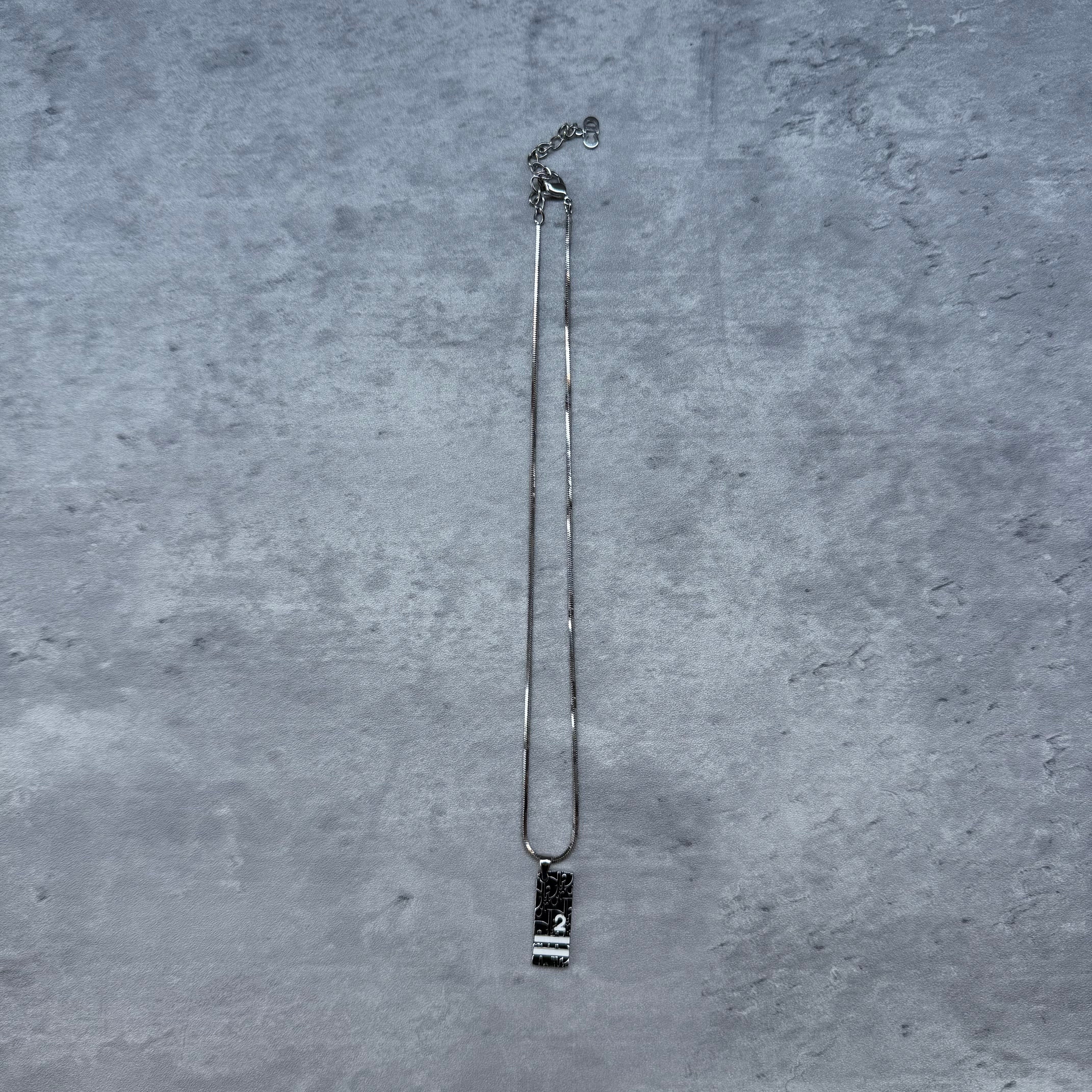 Christian Dior Y2K Trotter Pendant Necklace Black