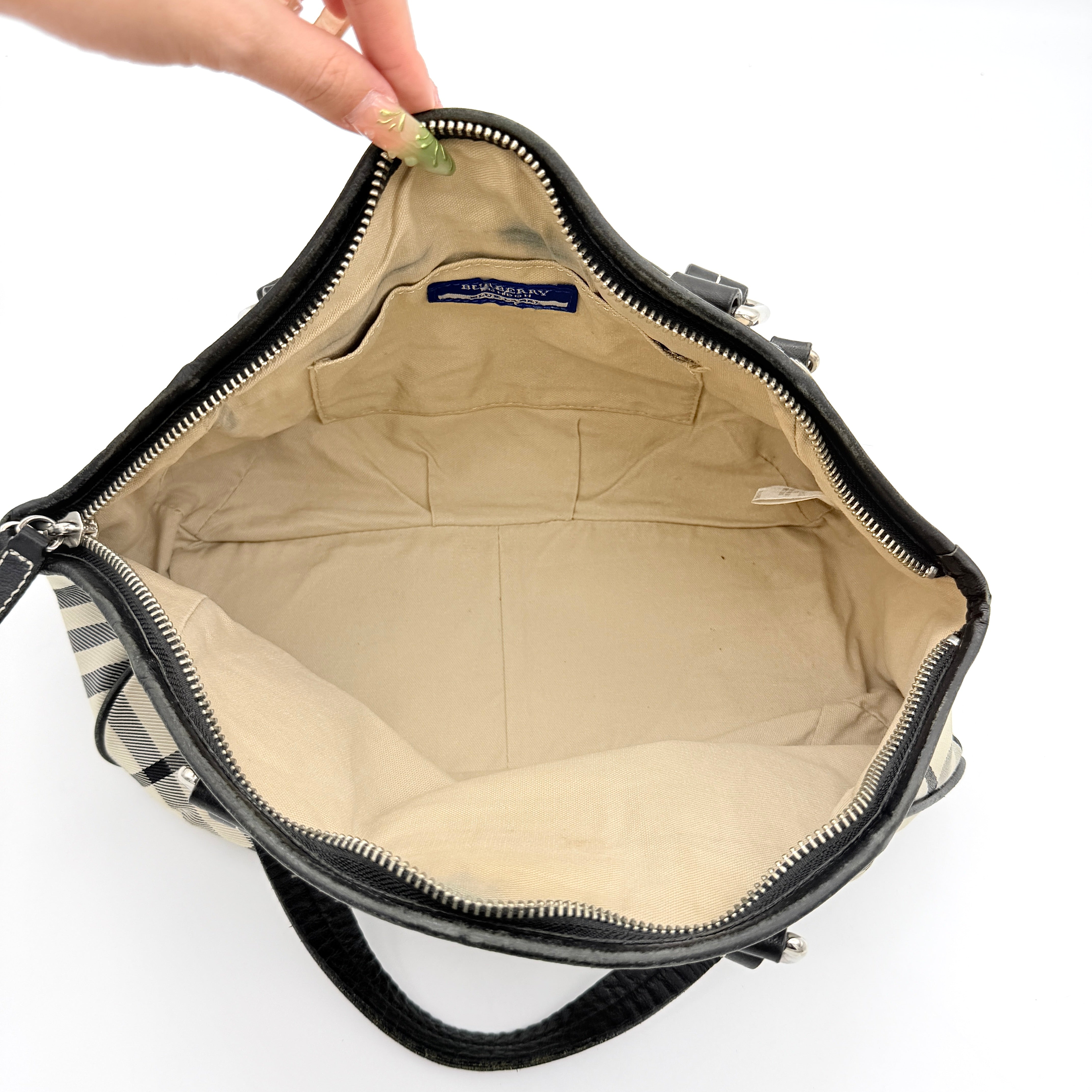 Burberry Blue Label 2Way Nova Check Shoulder Bag Black