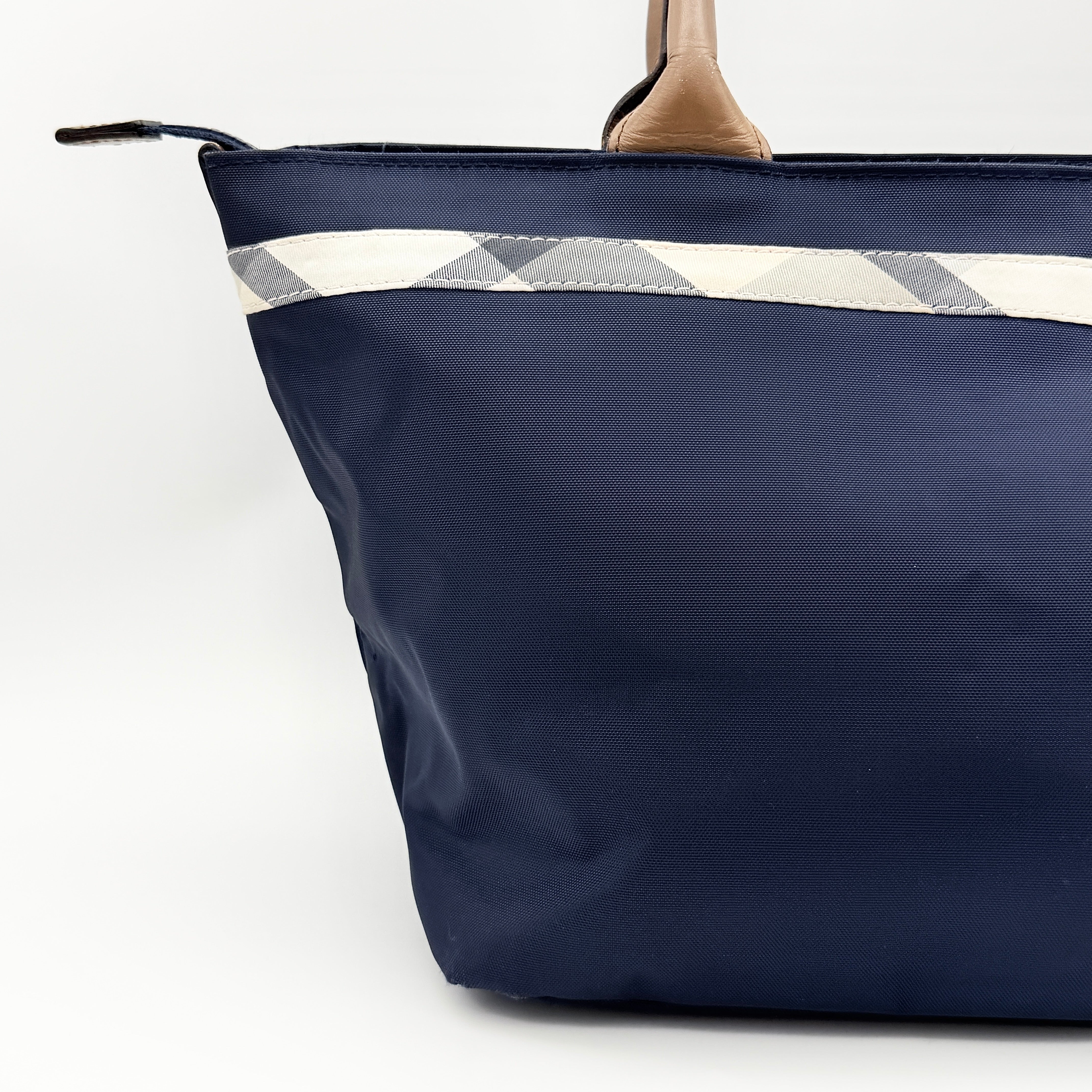 Burberry Blue Label Crestbridge Ribbon Shoulder Bag Navy Blue/Brown