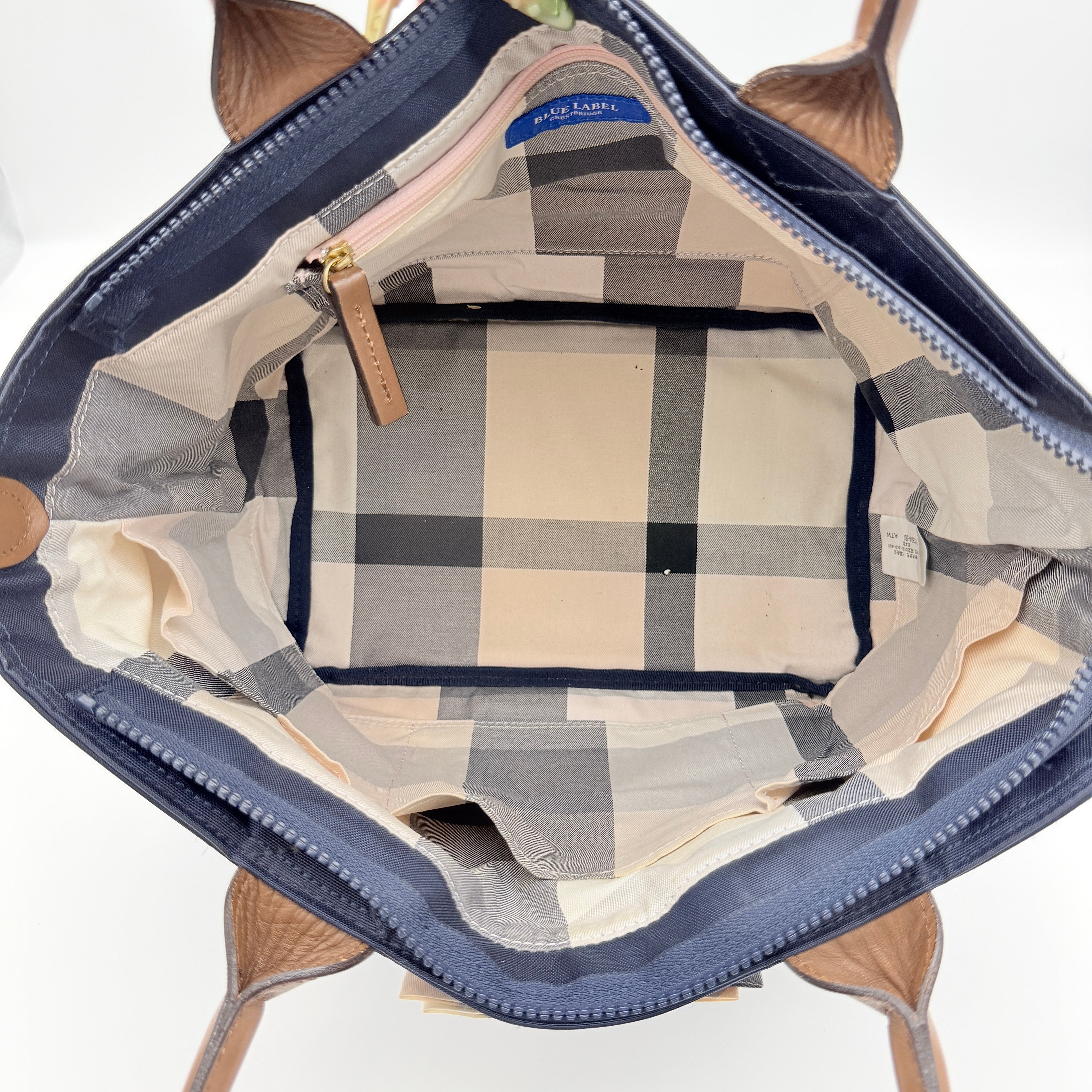 Burberry Blue Label Crestbridge Ribbon Shoulder Bag Navy Blue/Brown