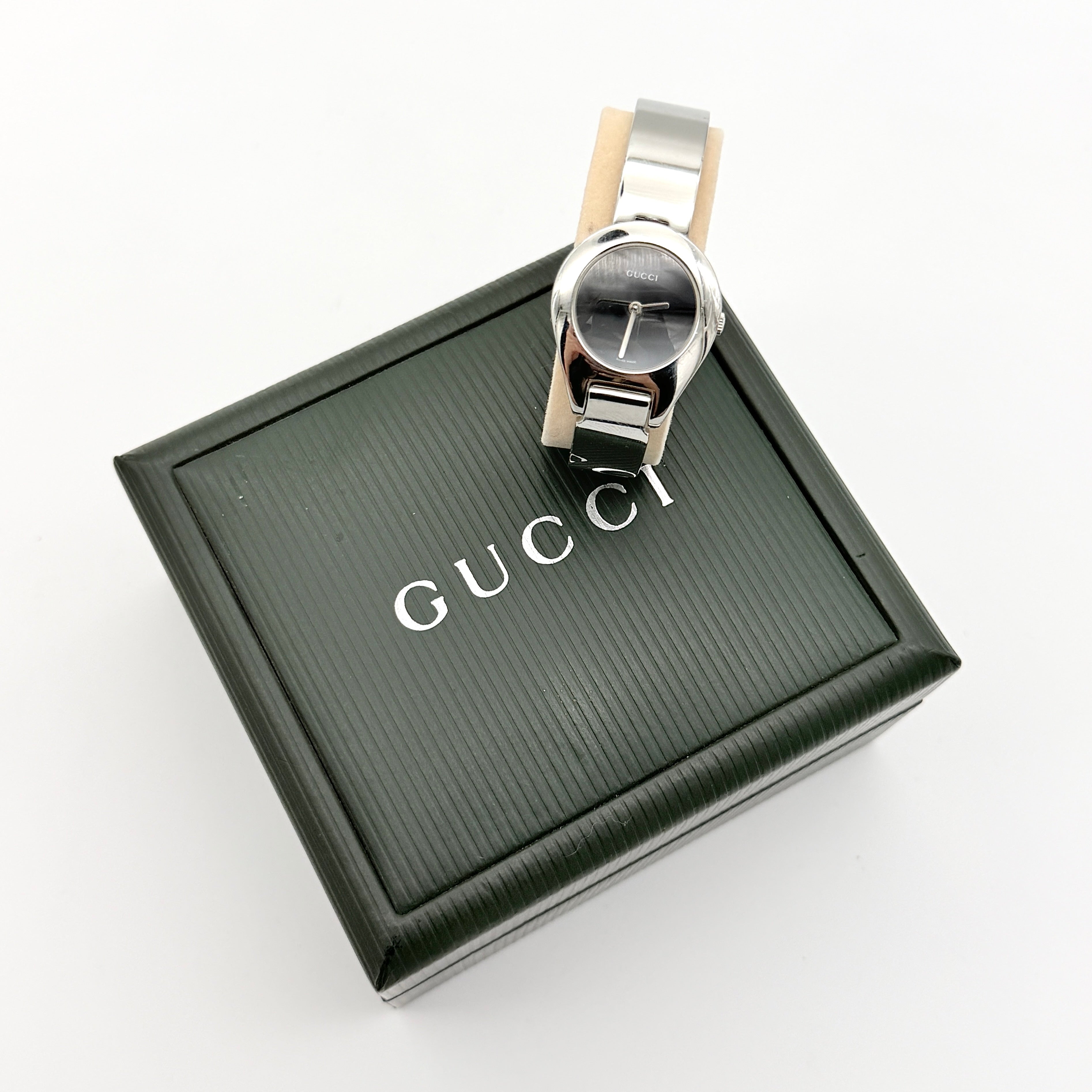 Gucci 6700L Black Dial Bangle Watch