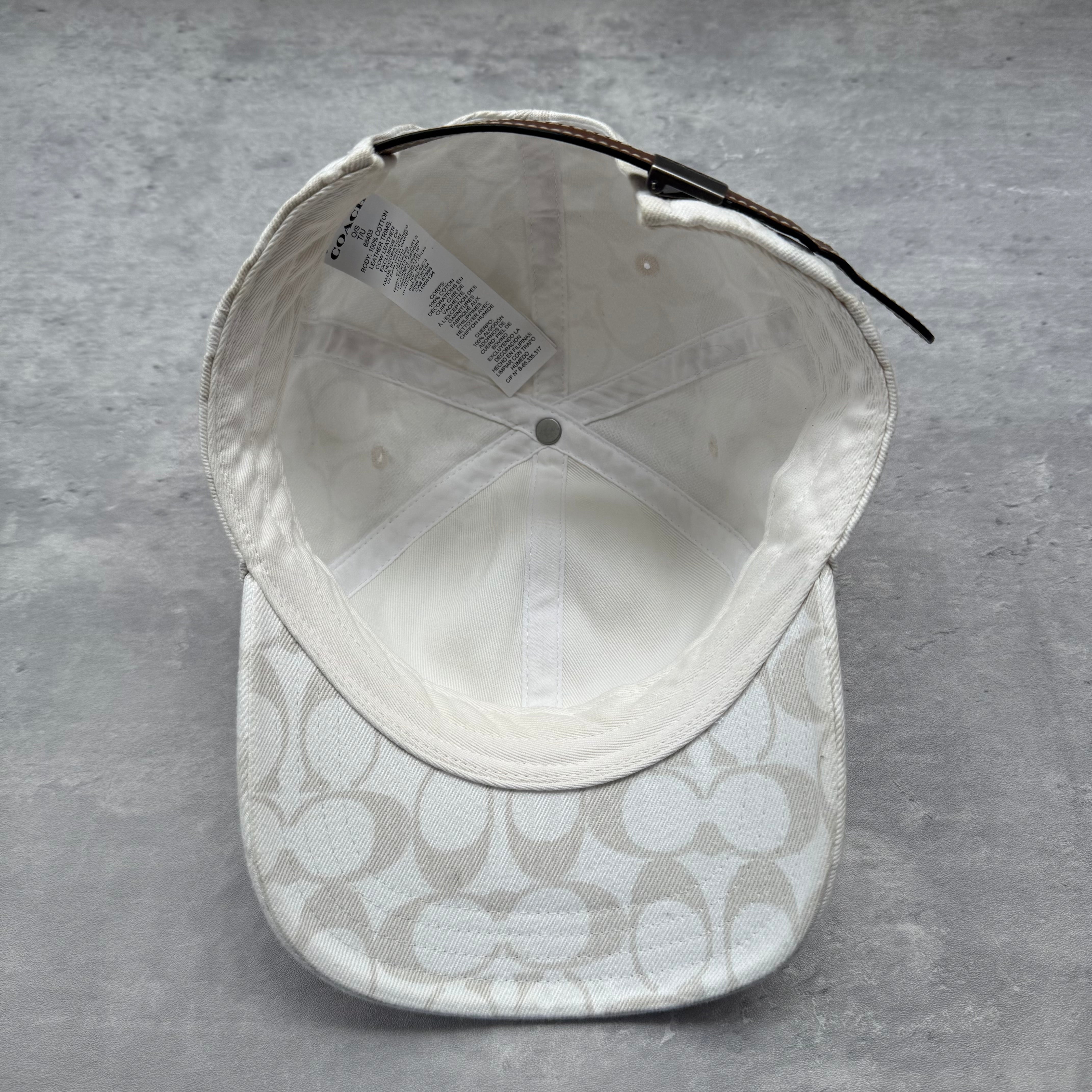 Coach Signature Denim Baseball Cap White