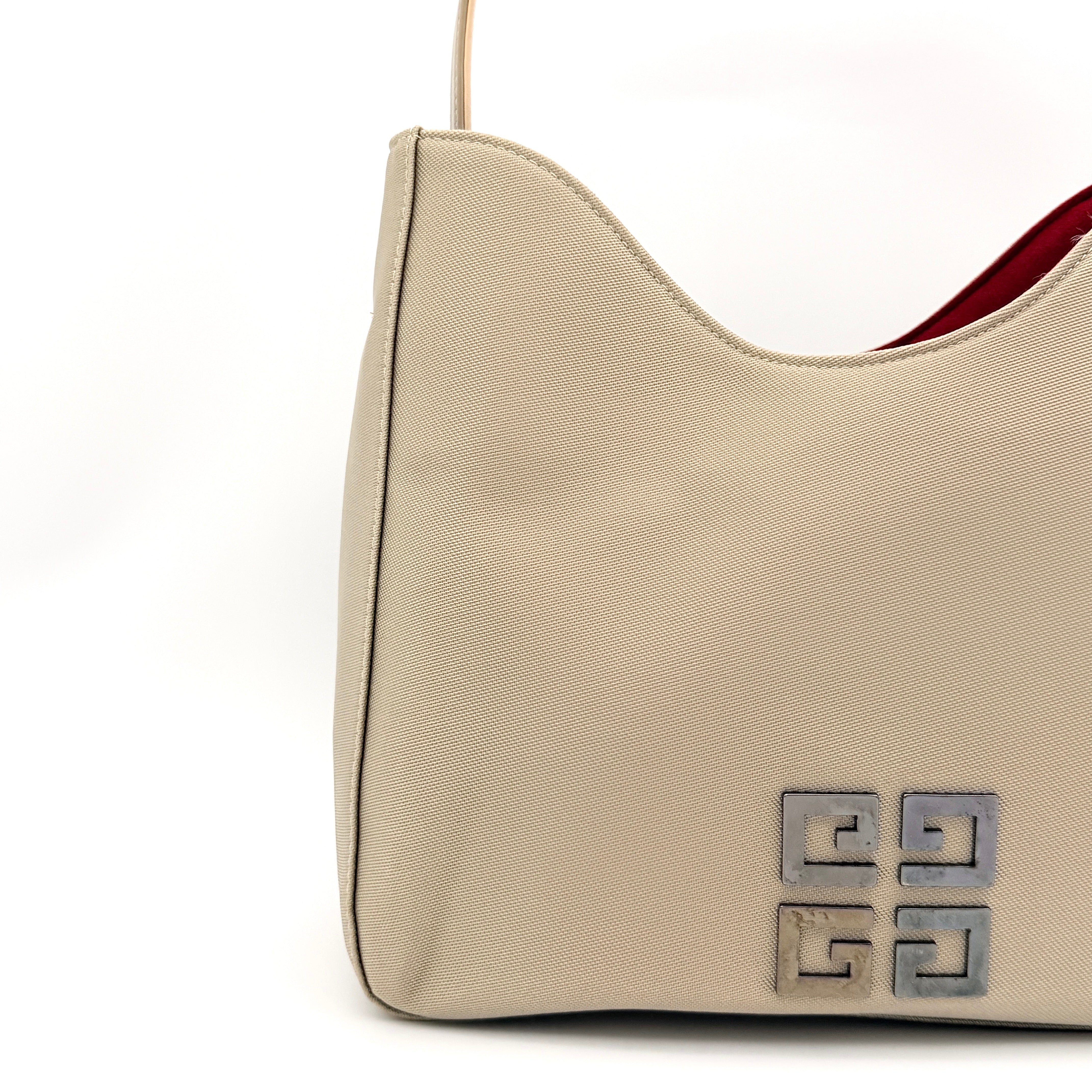 Givenchy 4G Logo Nylon Shoulder Bag Beige