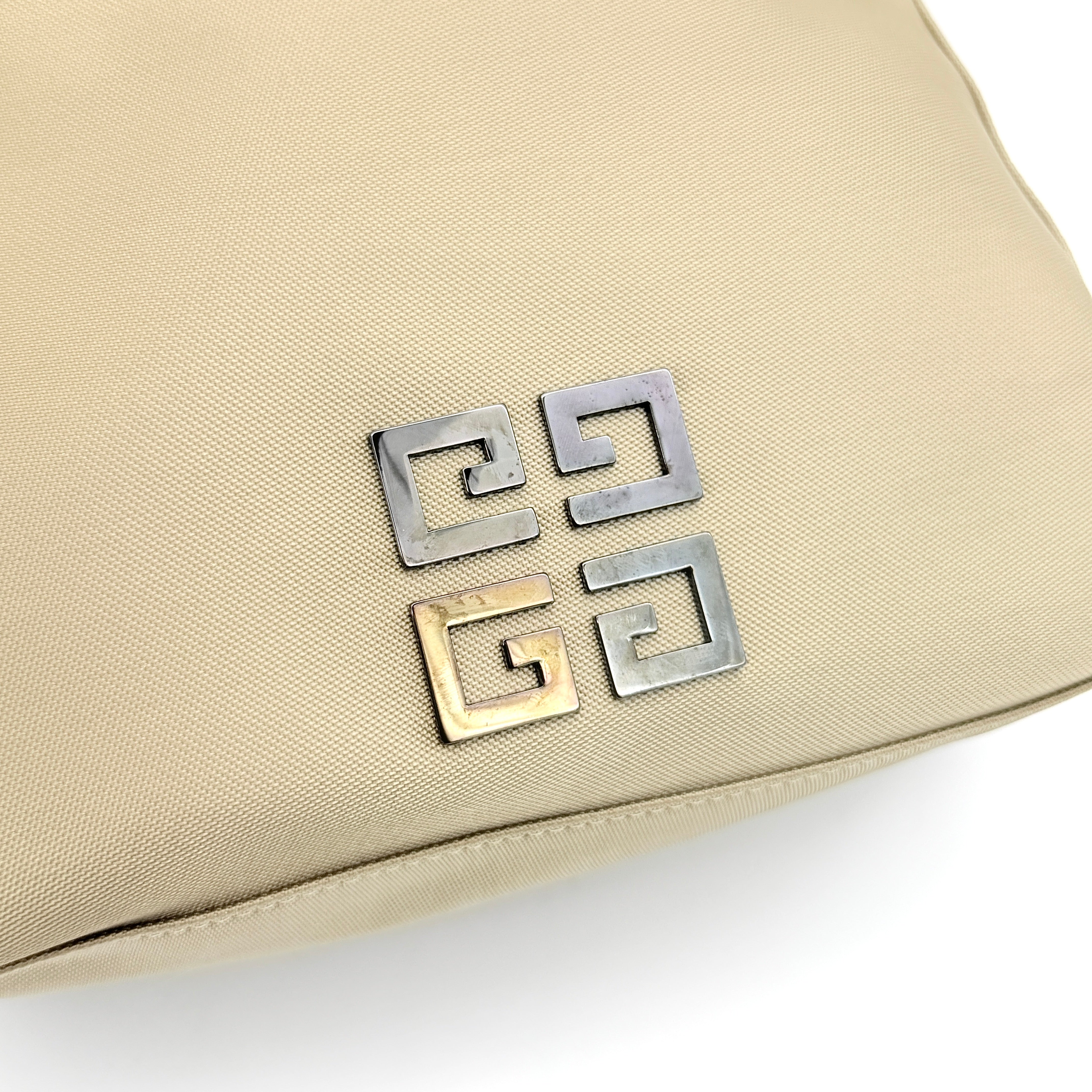 Givenchy 4G Logo Nylon Shoulder Bag Beige