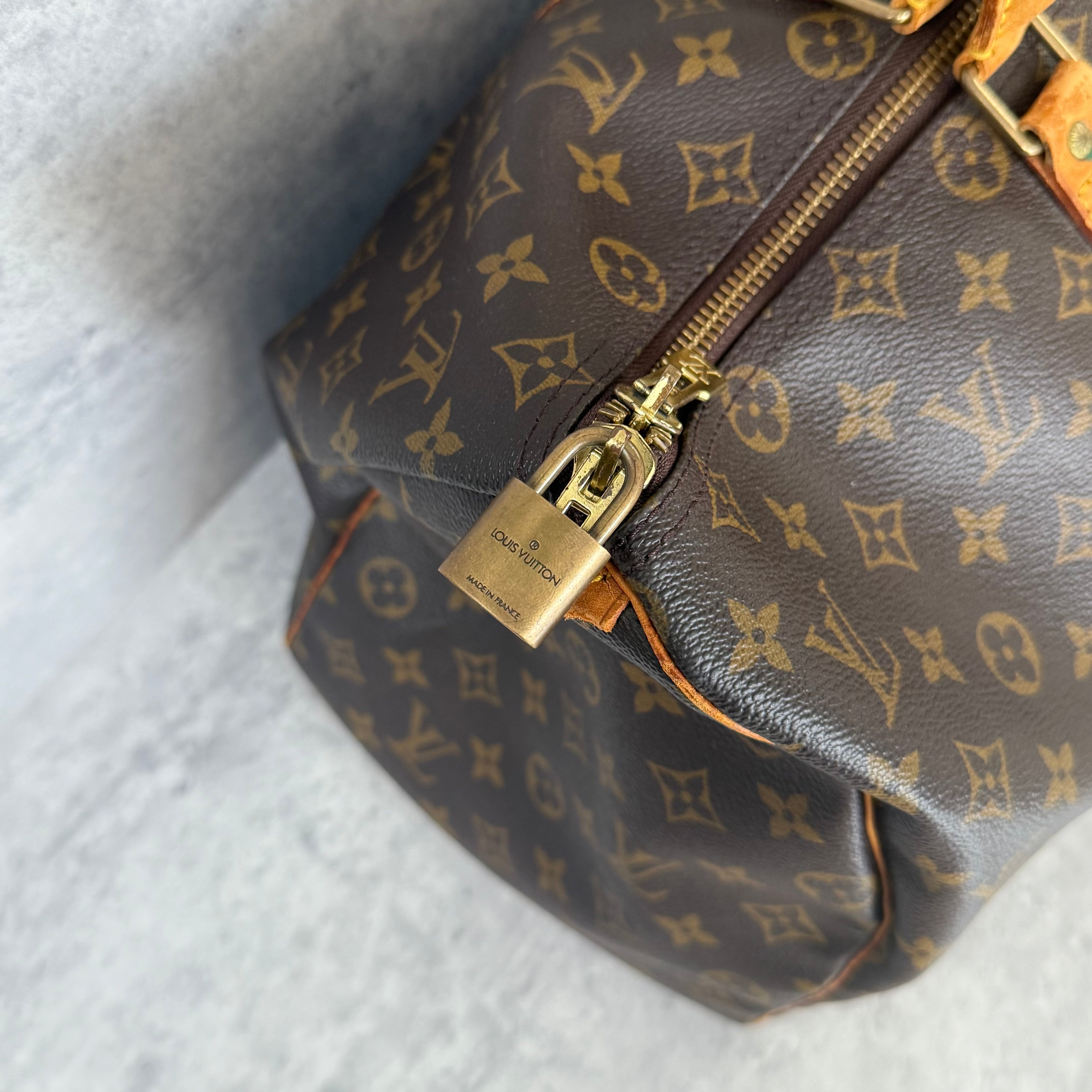Louis Vuitton Monogram Keepall Duffle Bag Brown