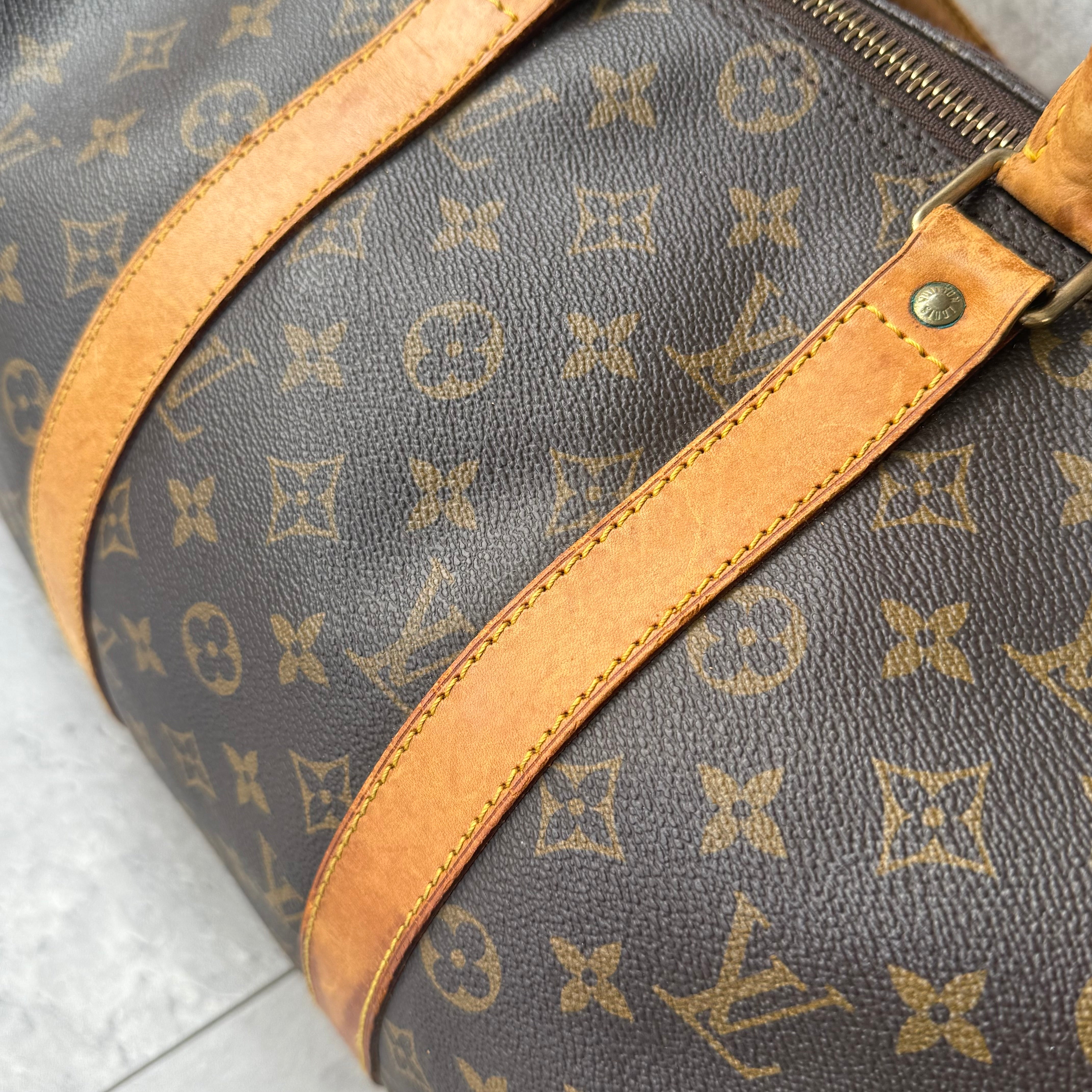 Louis Vuitton Monogram Keepall Duffle Bag Brown