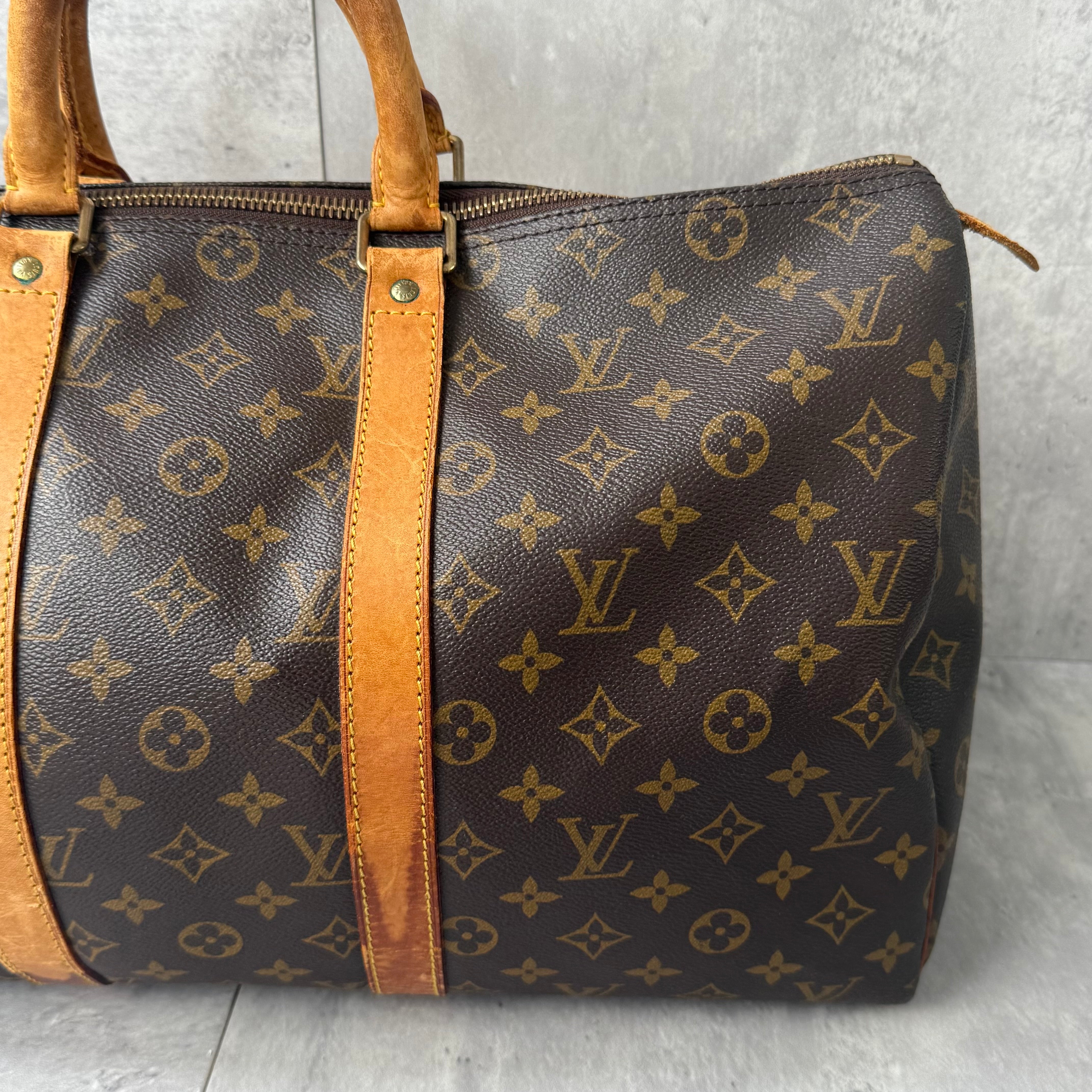 Louis Vuitton Monogram Keepall Duffle Bag Brown