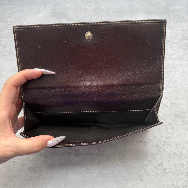 Gucci GG Monogram Britt Long Wallet Beige/Brown