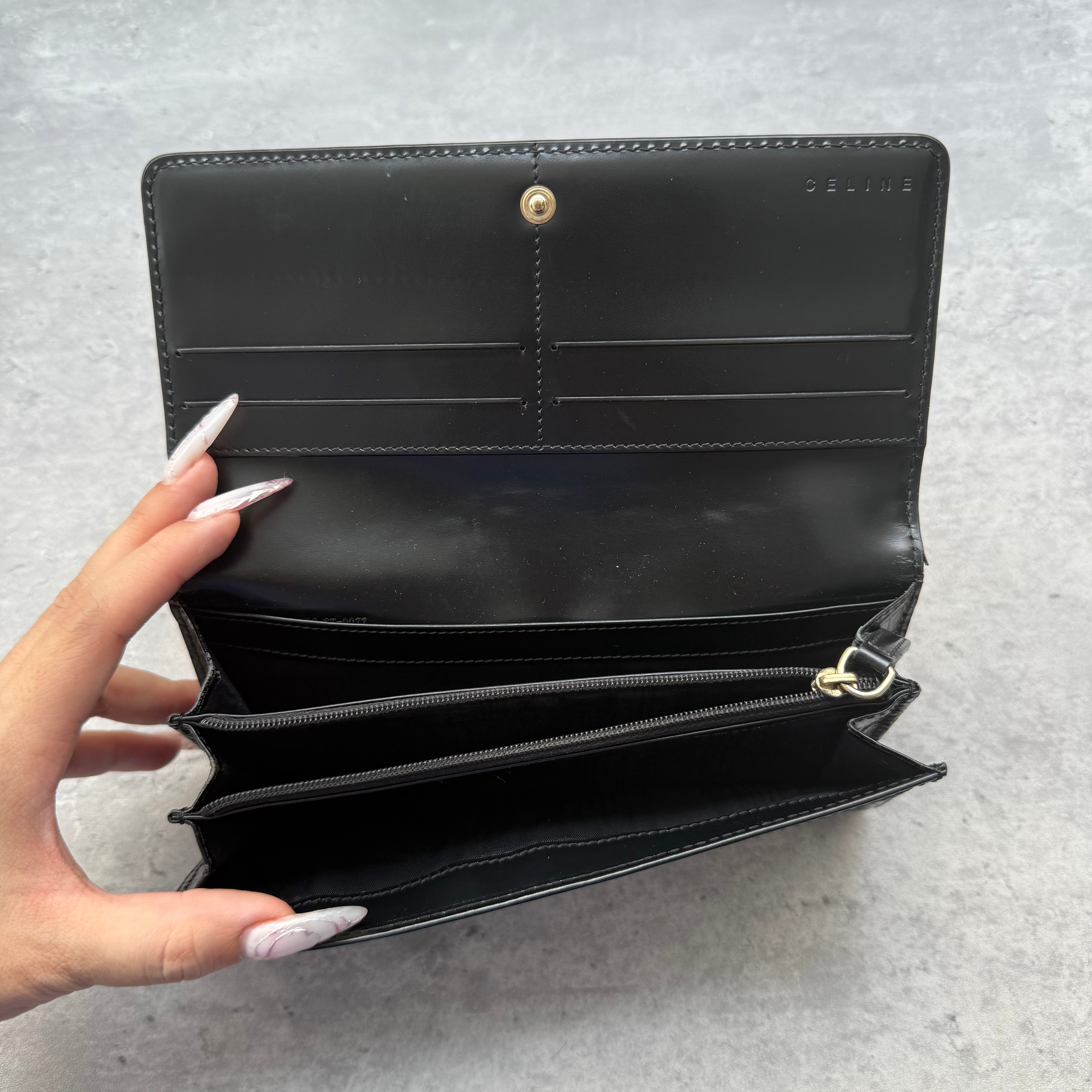 Celine Macadam Horse Carriage Long Wallet Brown