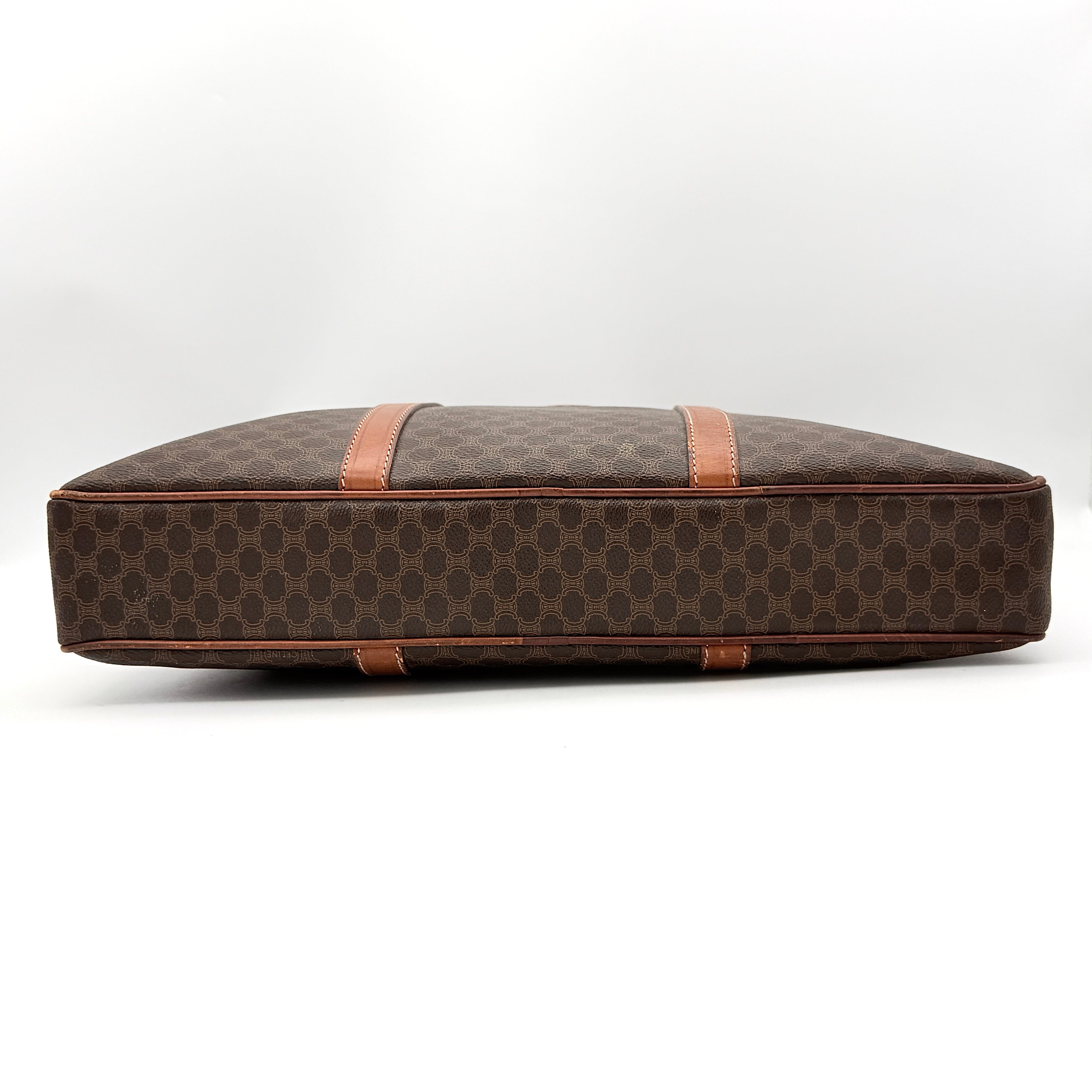 Celine Triomphe Macadam Briefcase Bag Brown