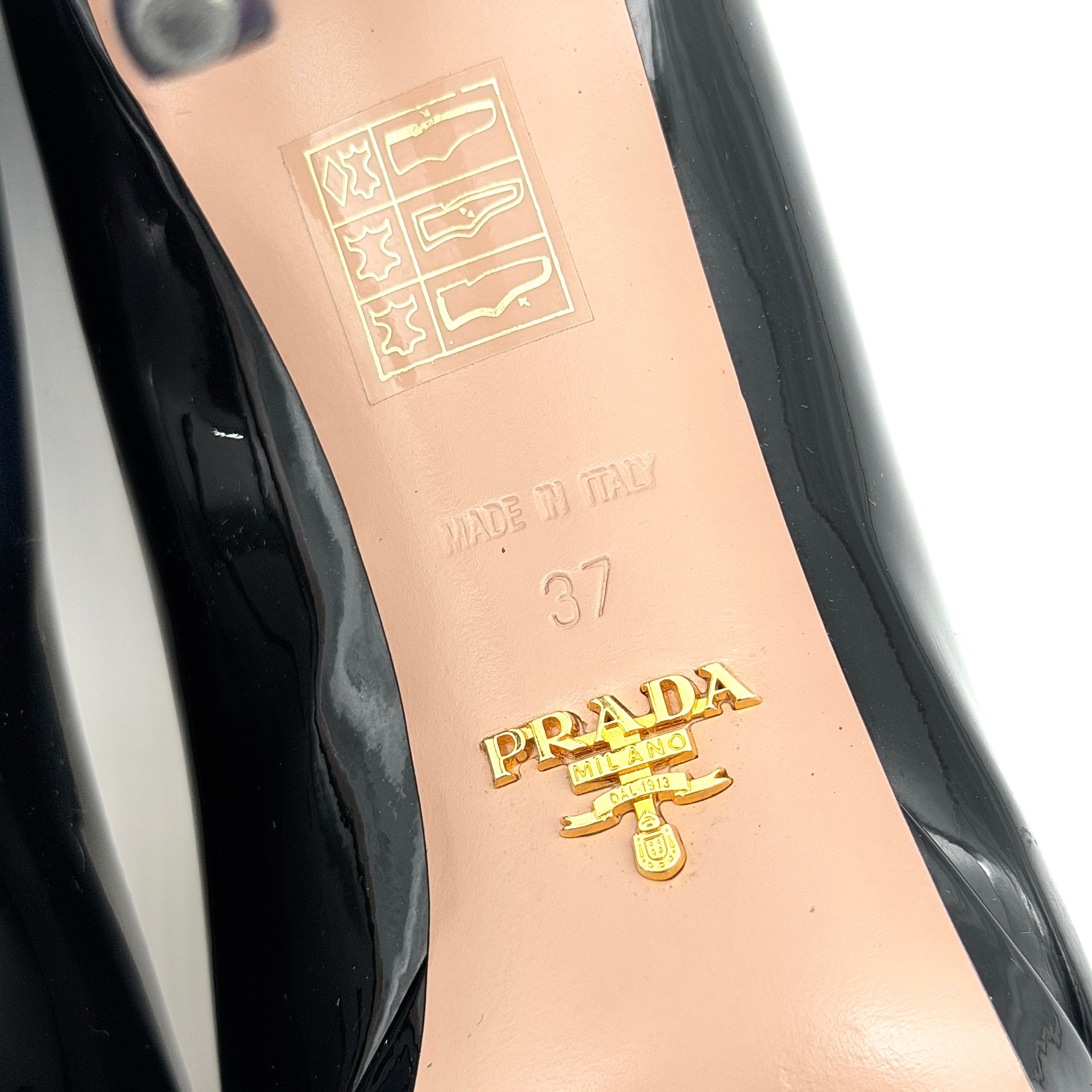 Prada Patent Leather Platform Pumps Black