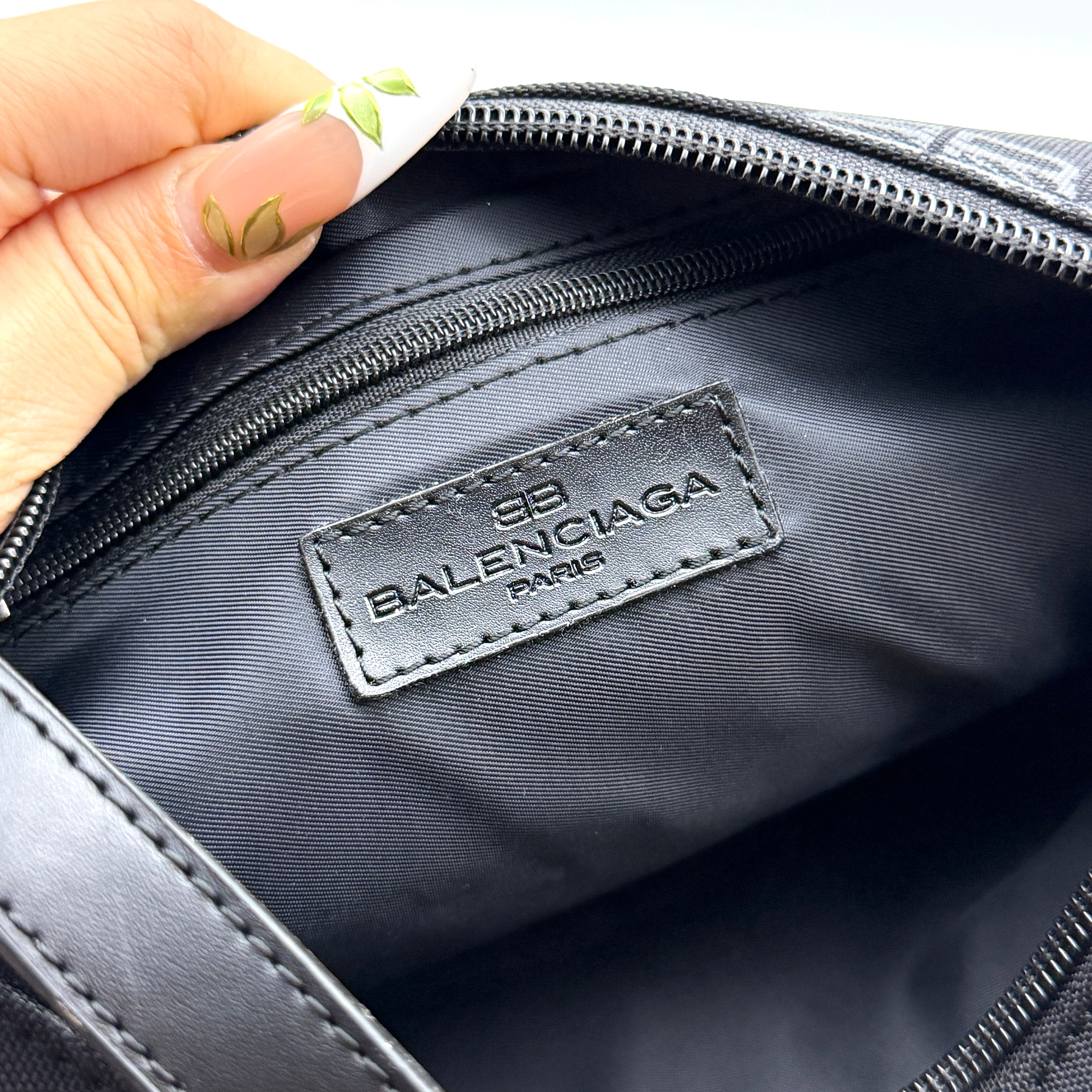 Balenciaga BB Print Shoulder Bag Black