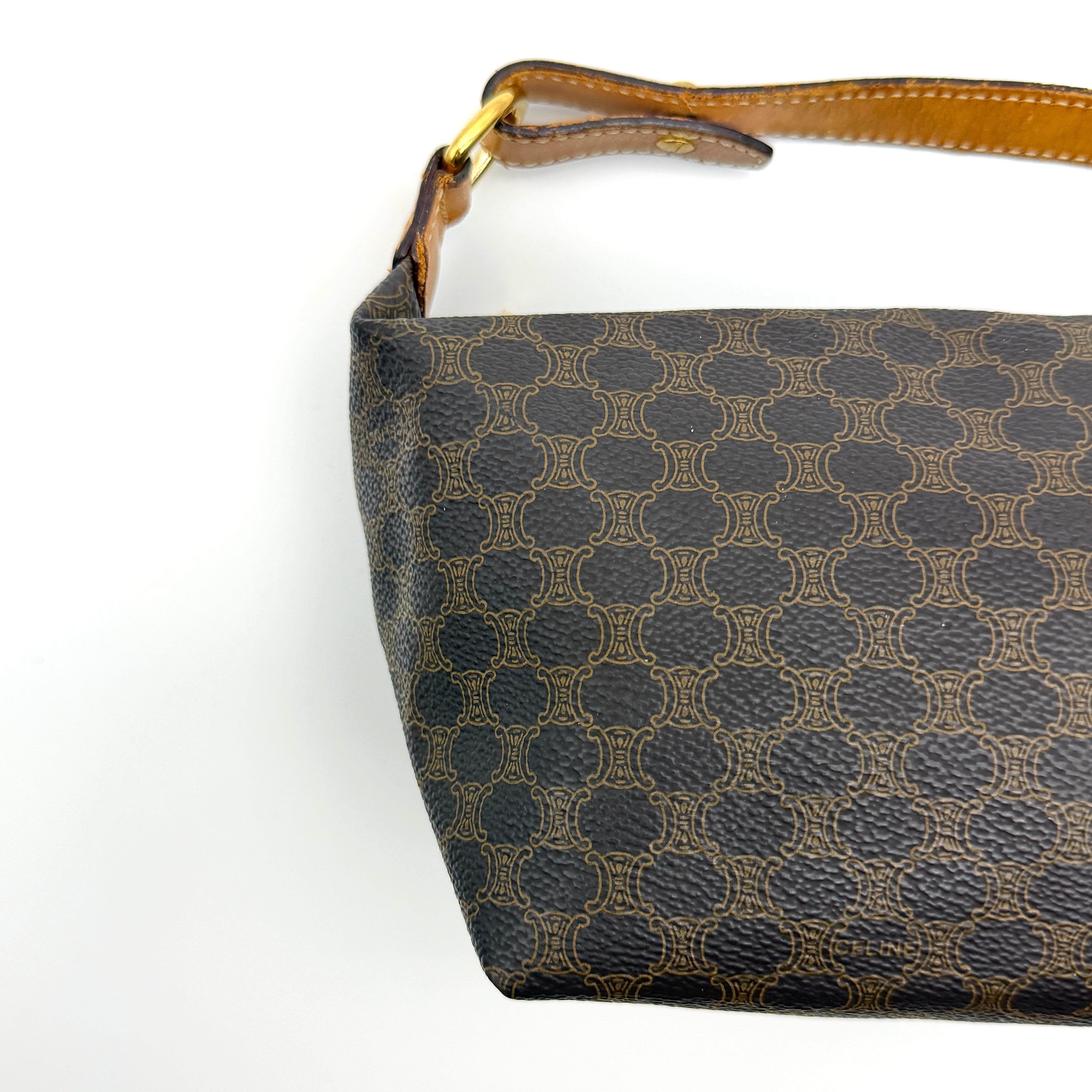 Celine Macadam Hobo Shoulder Bag Brown