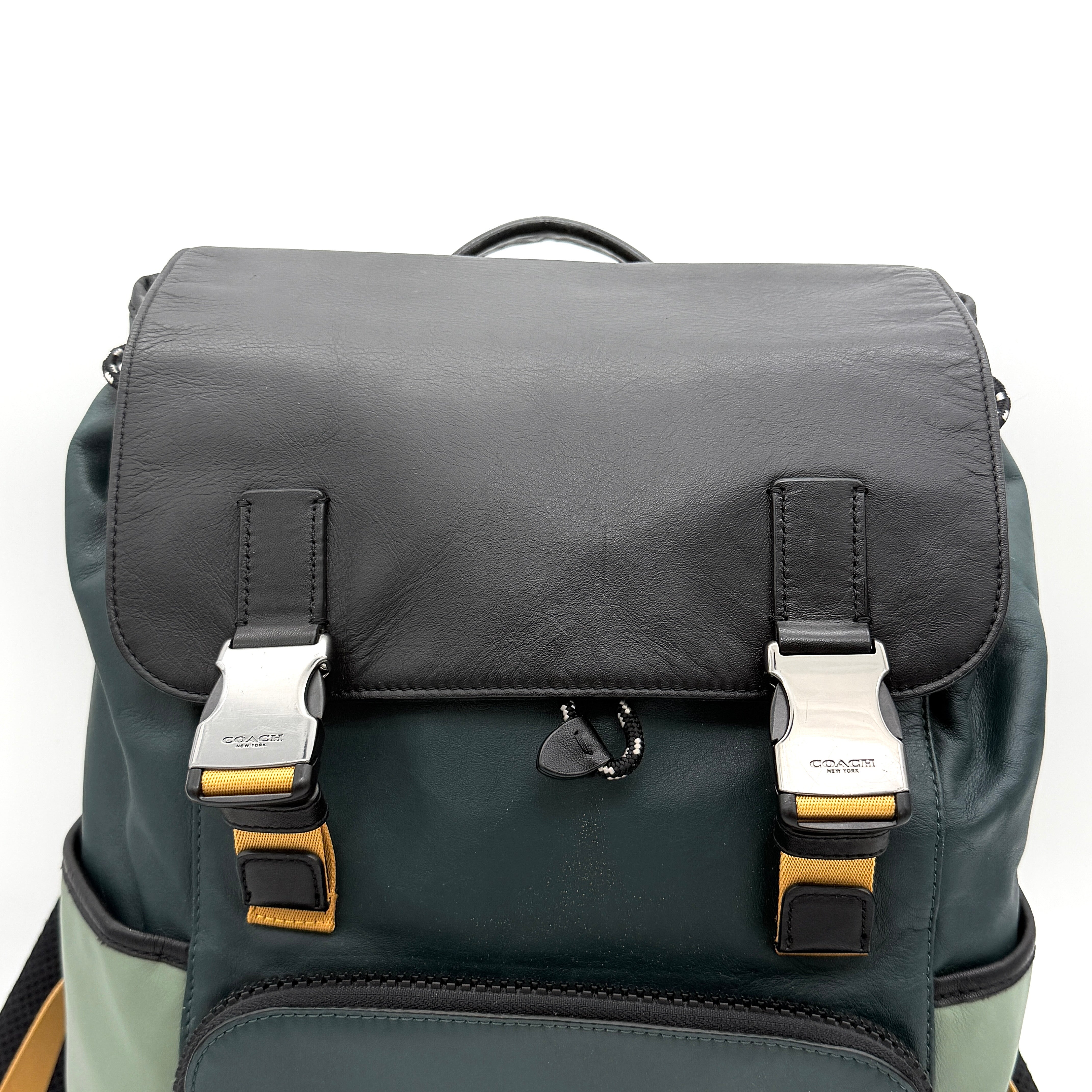 Coach Track Colorblock Patch Forest Backpack Green