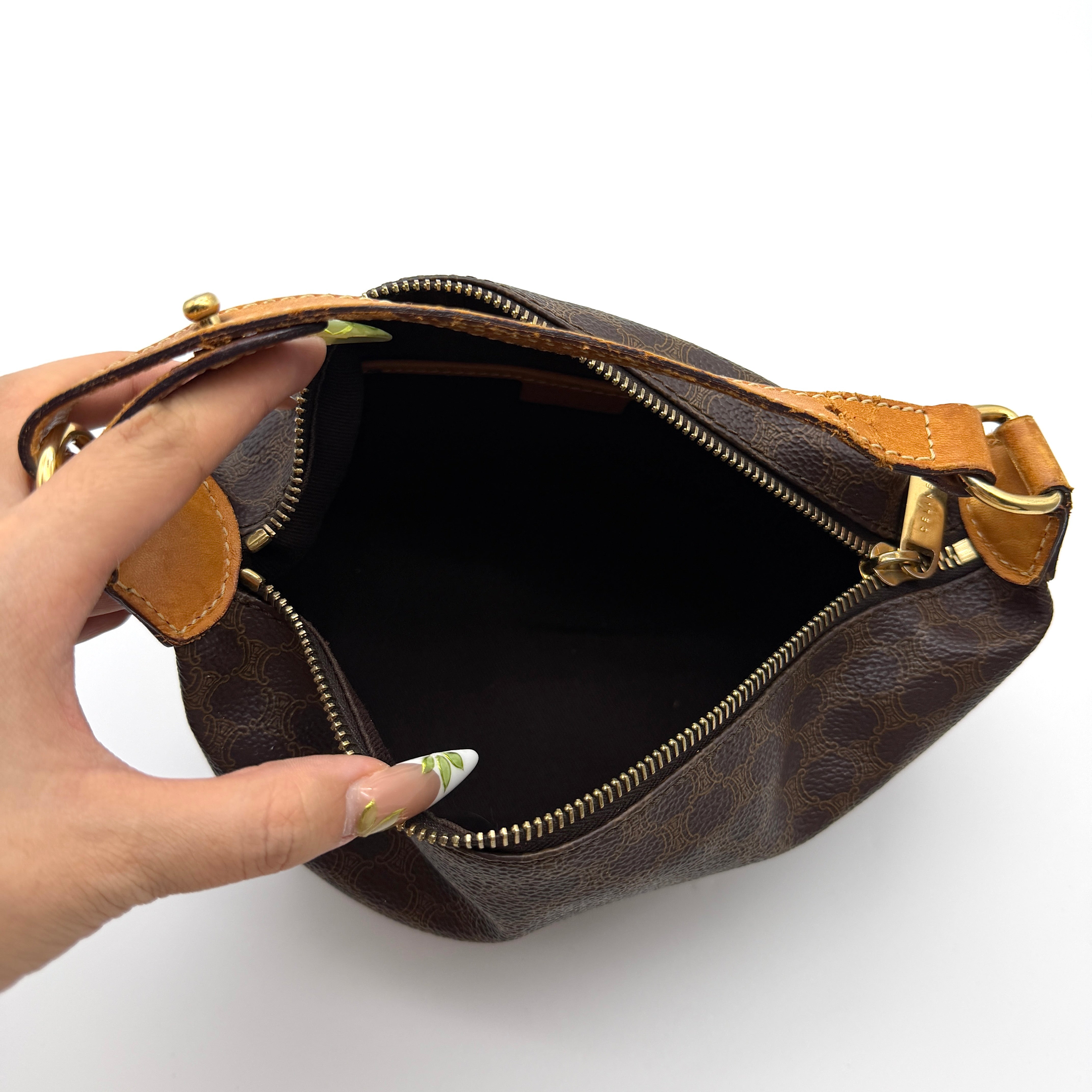 Celine Macadam Hobo Shoulder Bag Brown