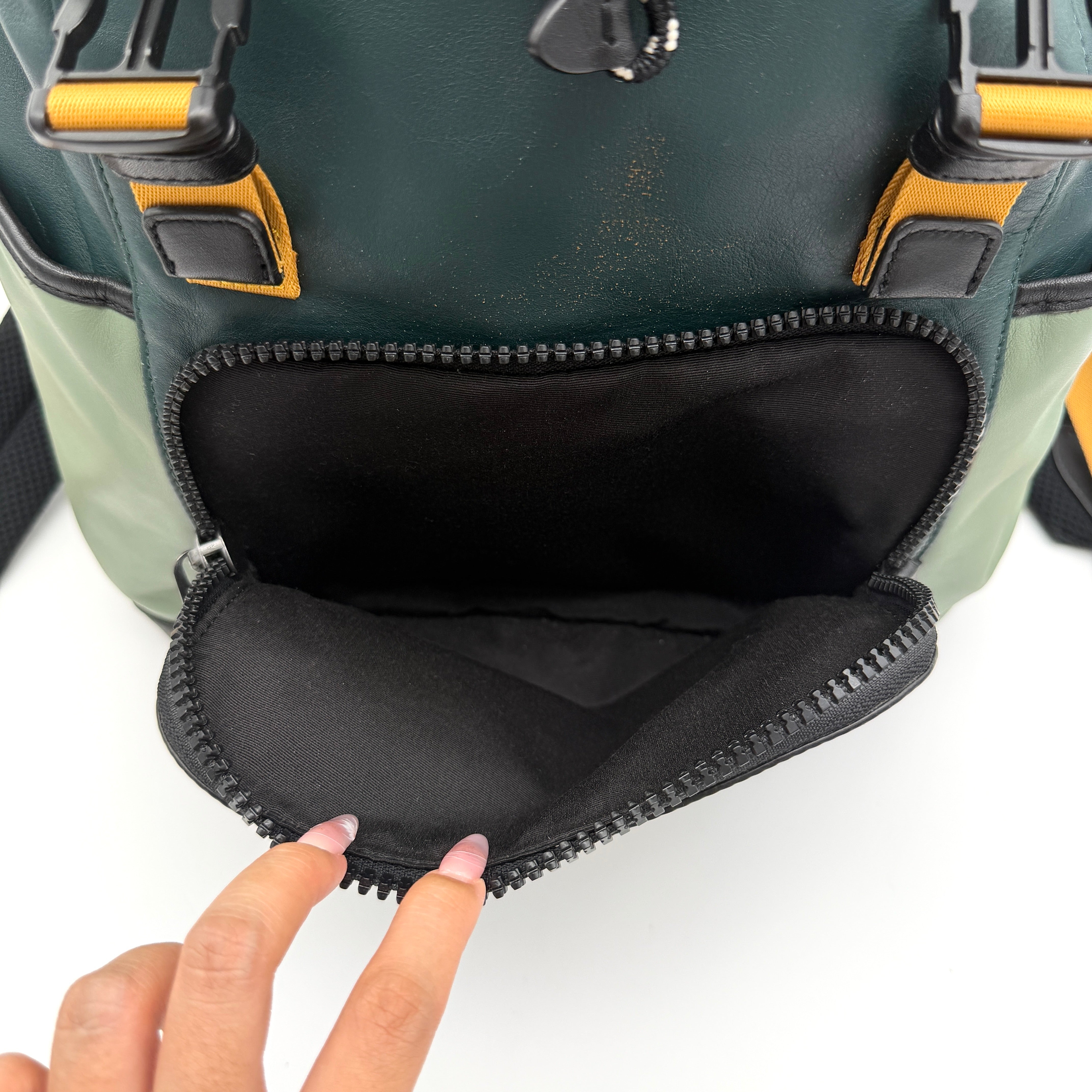Coach Track Colorblock Patch Forest Backpack Green