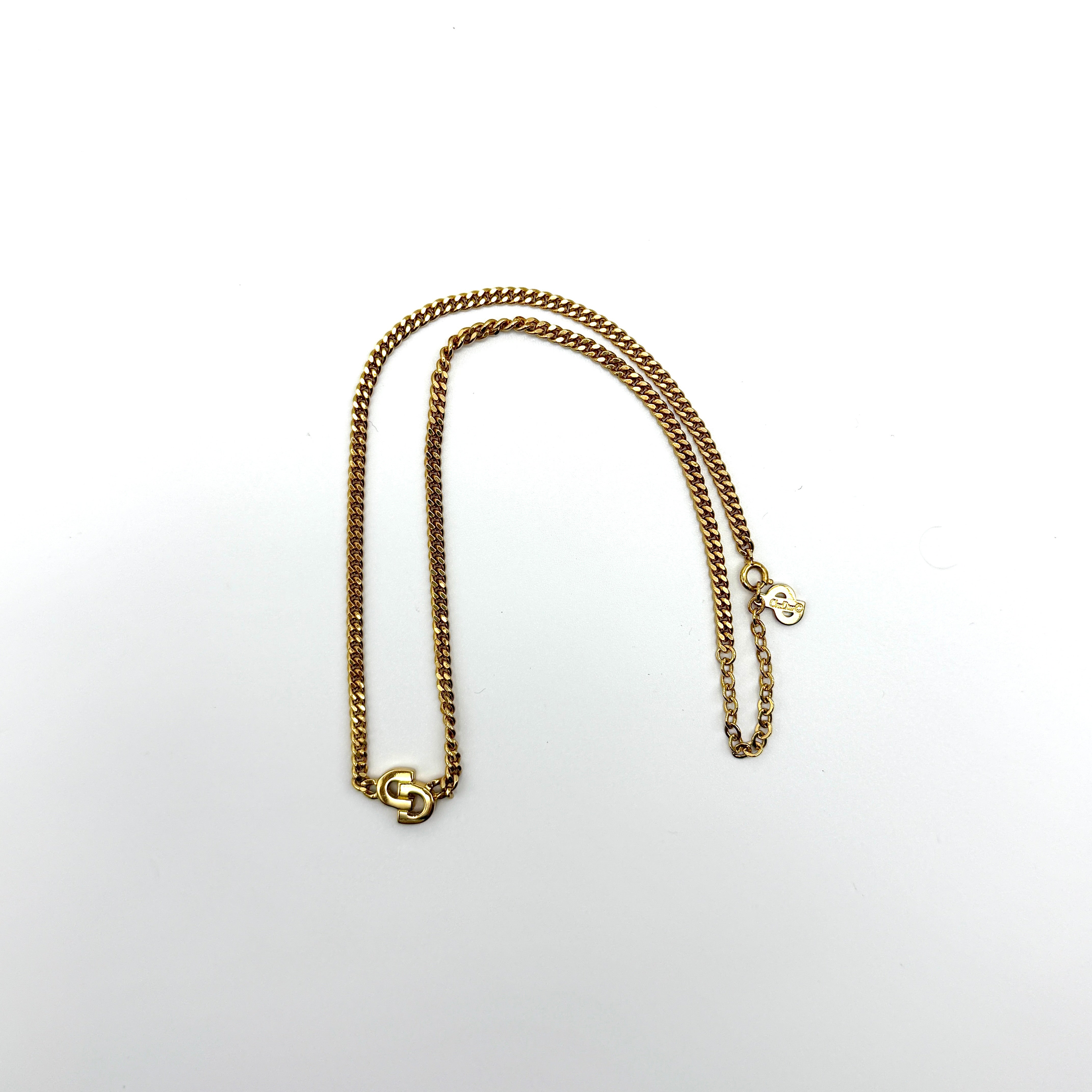 Dior CD Logo Necklace Gold