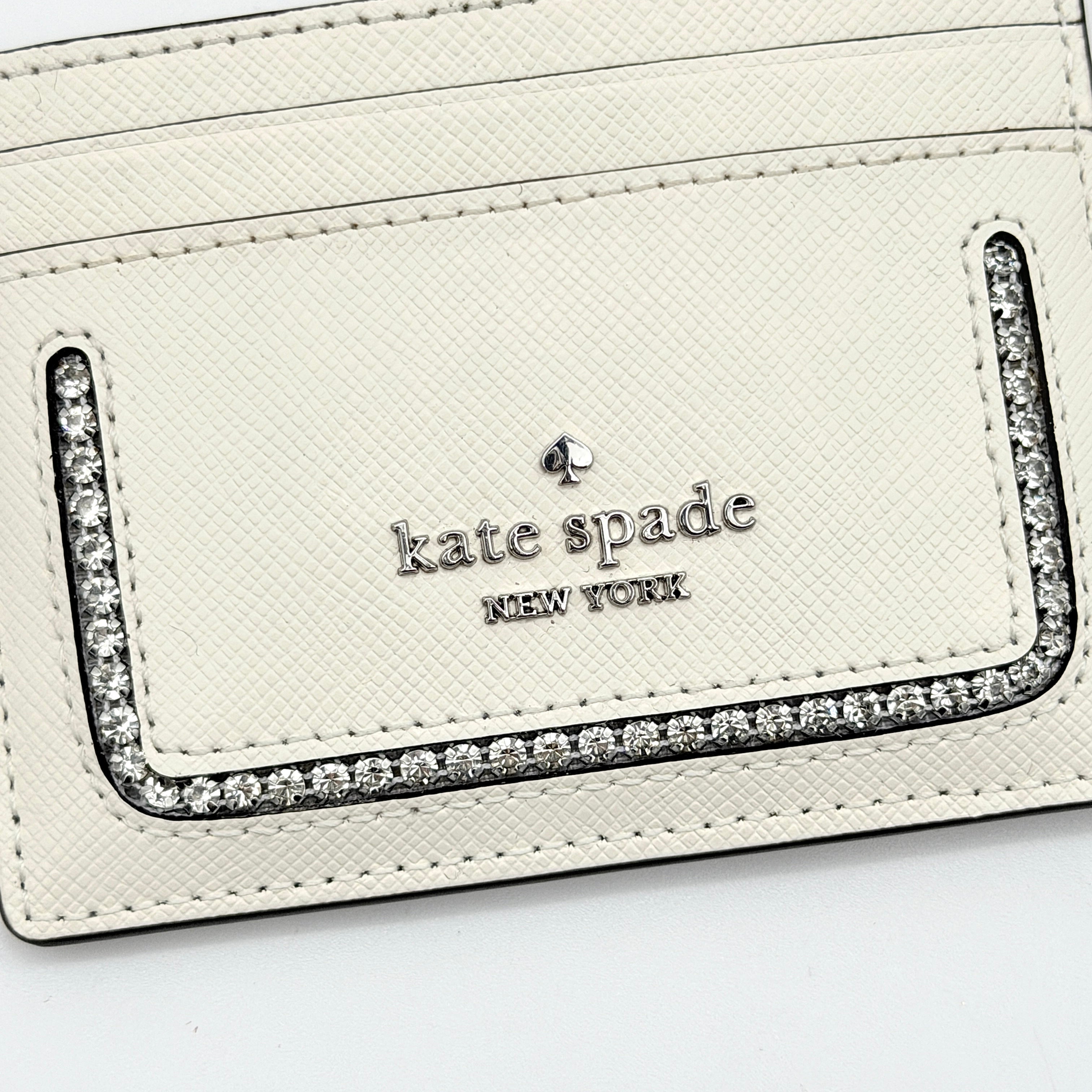 Kate Spade Madison Crystal Inlay Card Holder Ivory