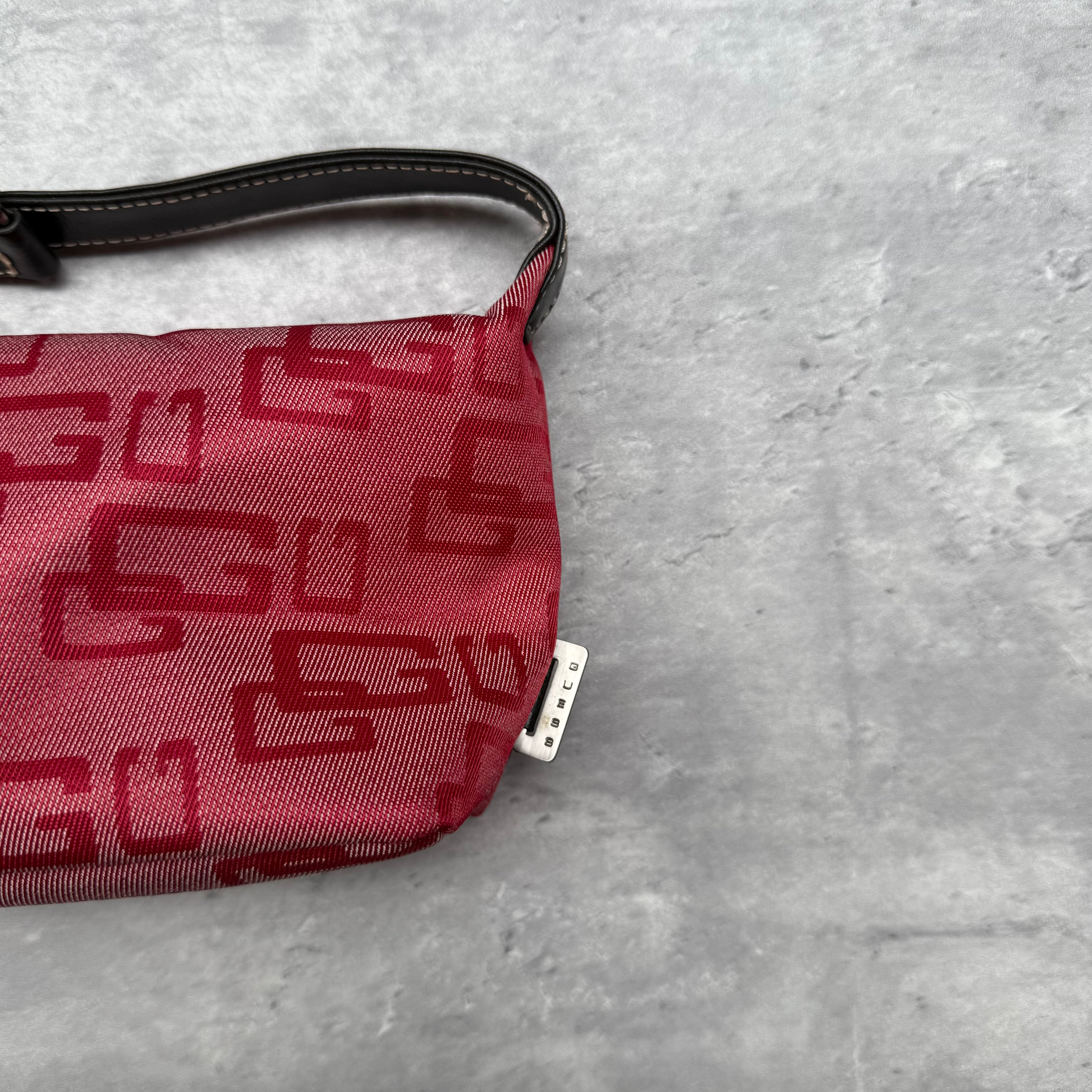 Guess Y2K Monogram Mini Hobo Shoulder Bag Red