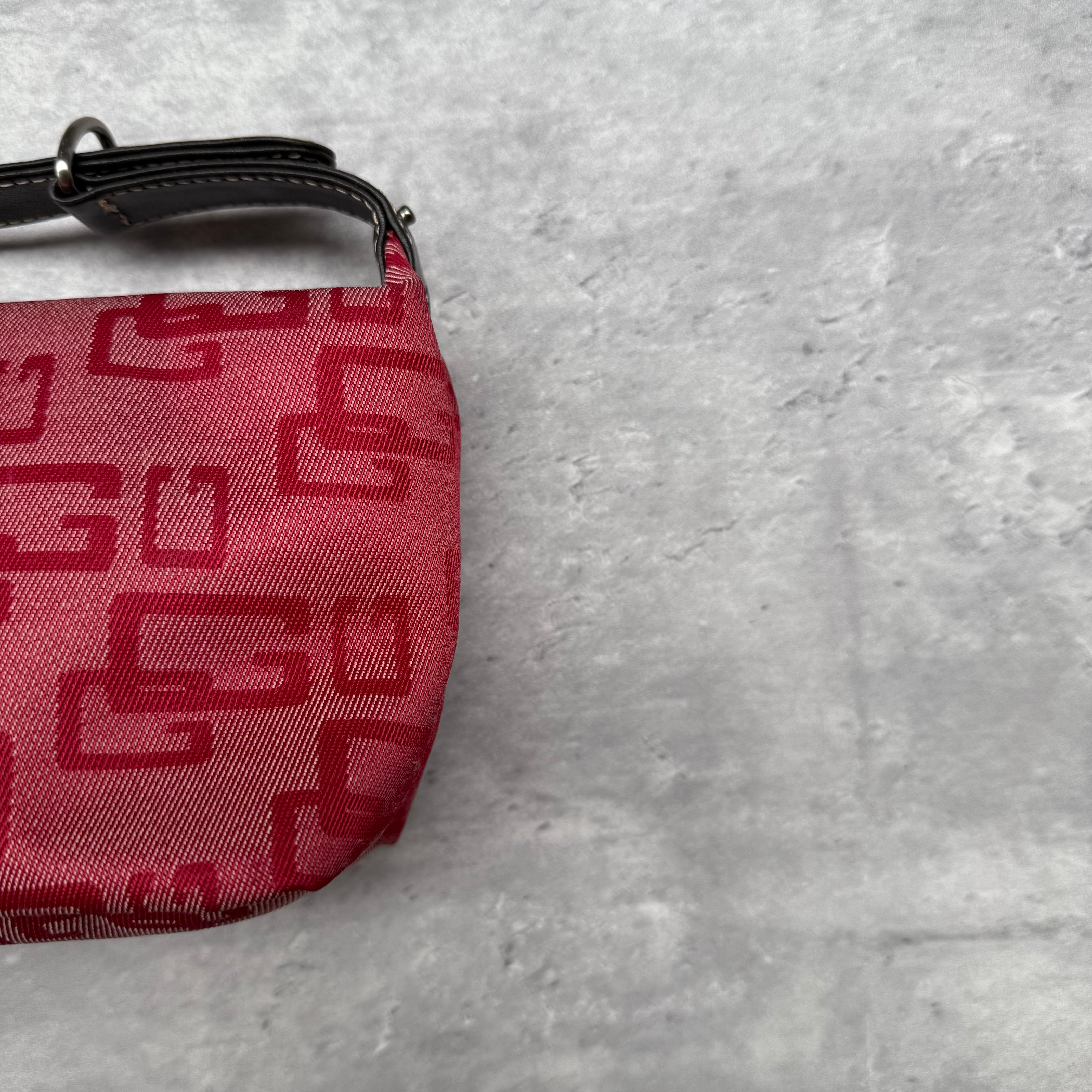 Guess Y2K Monogram Mini Hobo Shoulder Bag Red