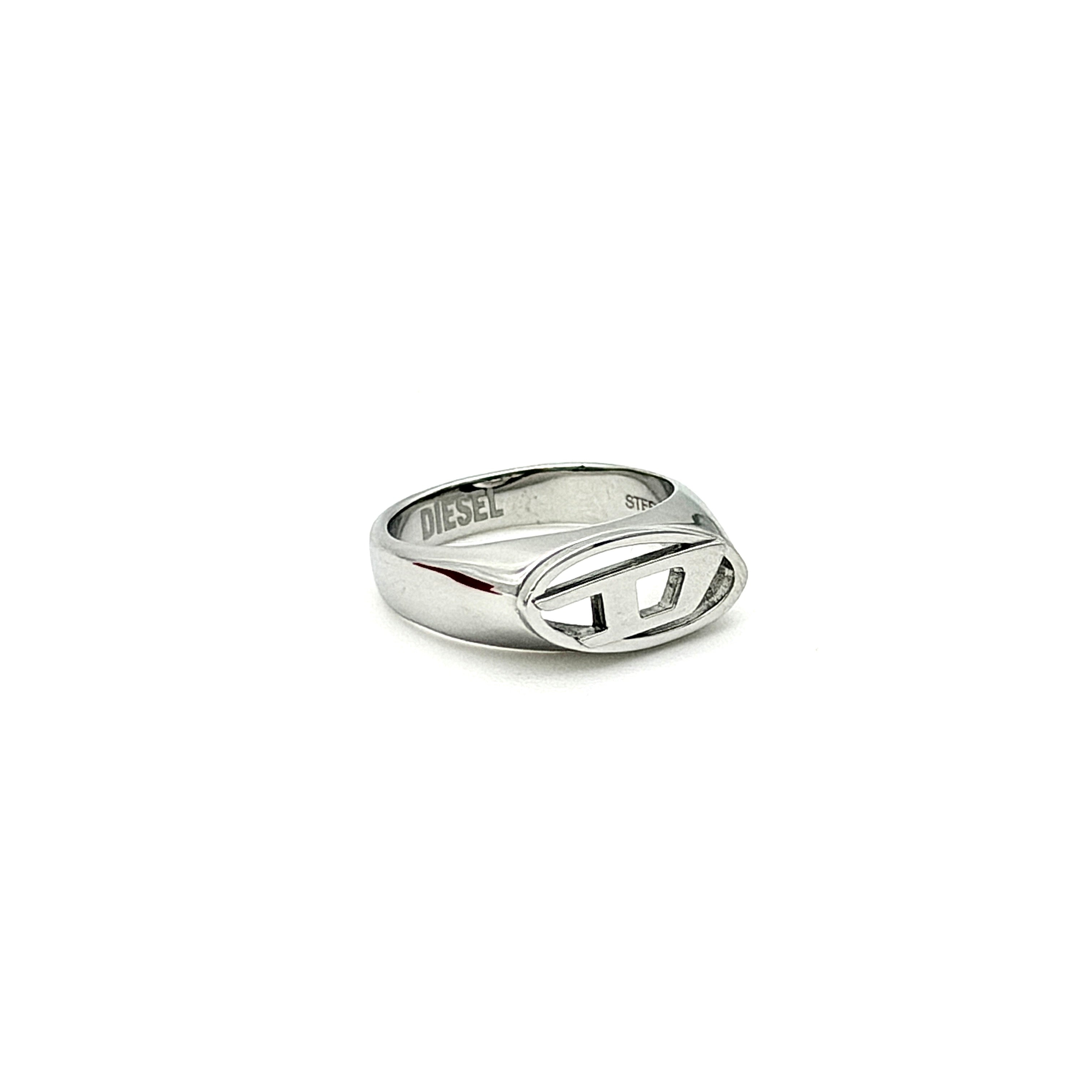 Diesel Oval D Logo Ring Silver