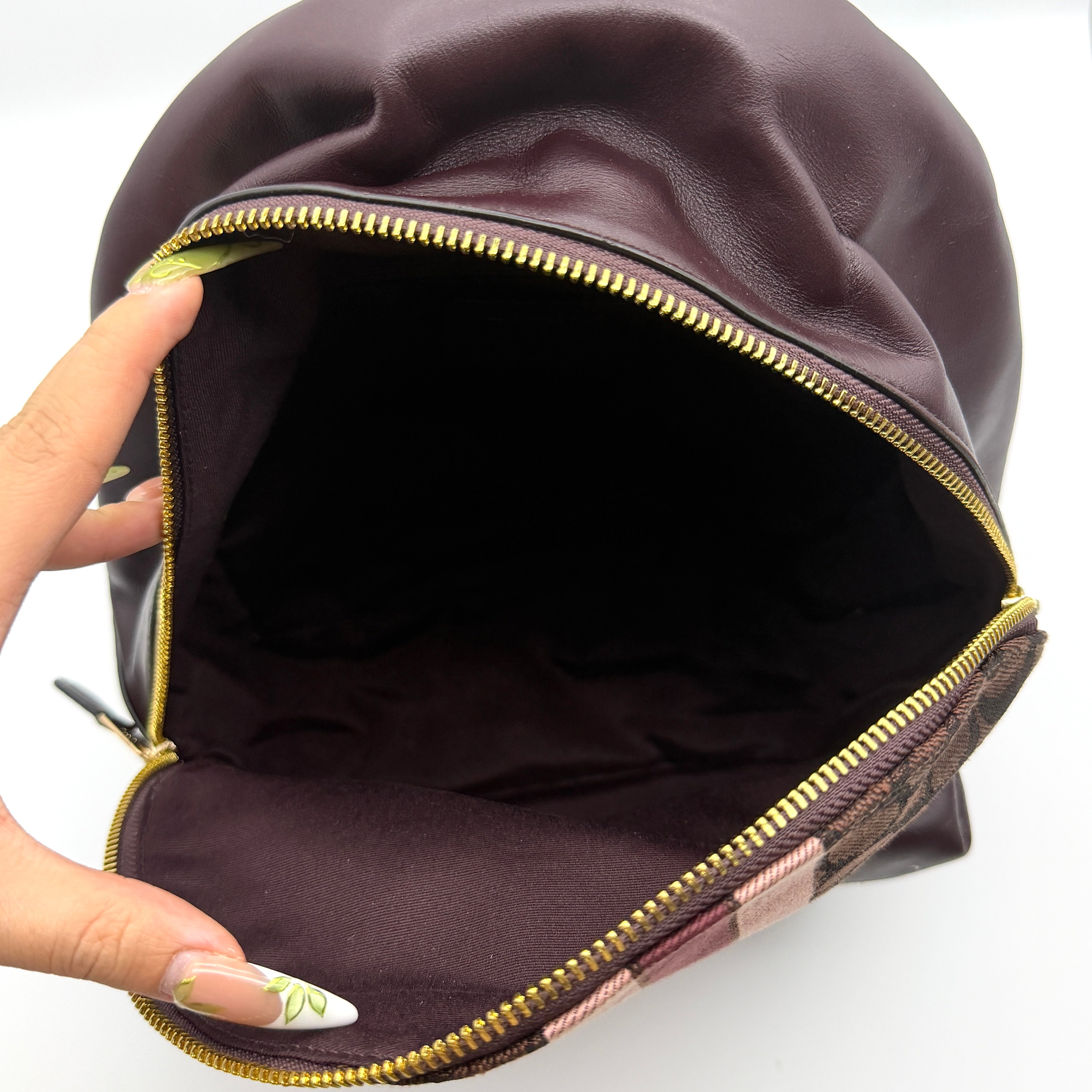 Coach Signature Charlie Stripe Backpack Brown/Pink