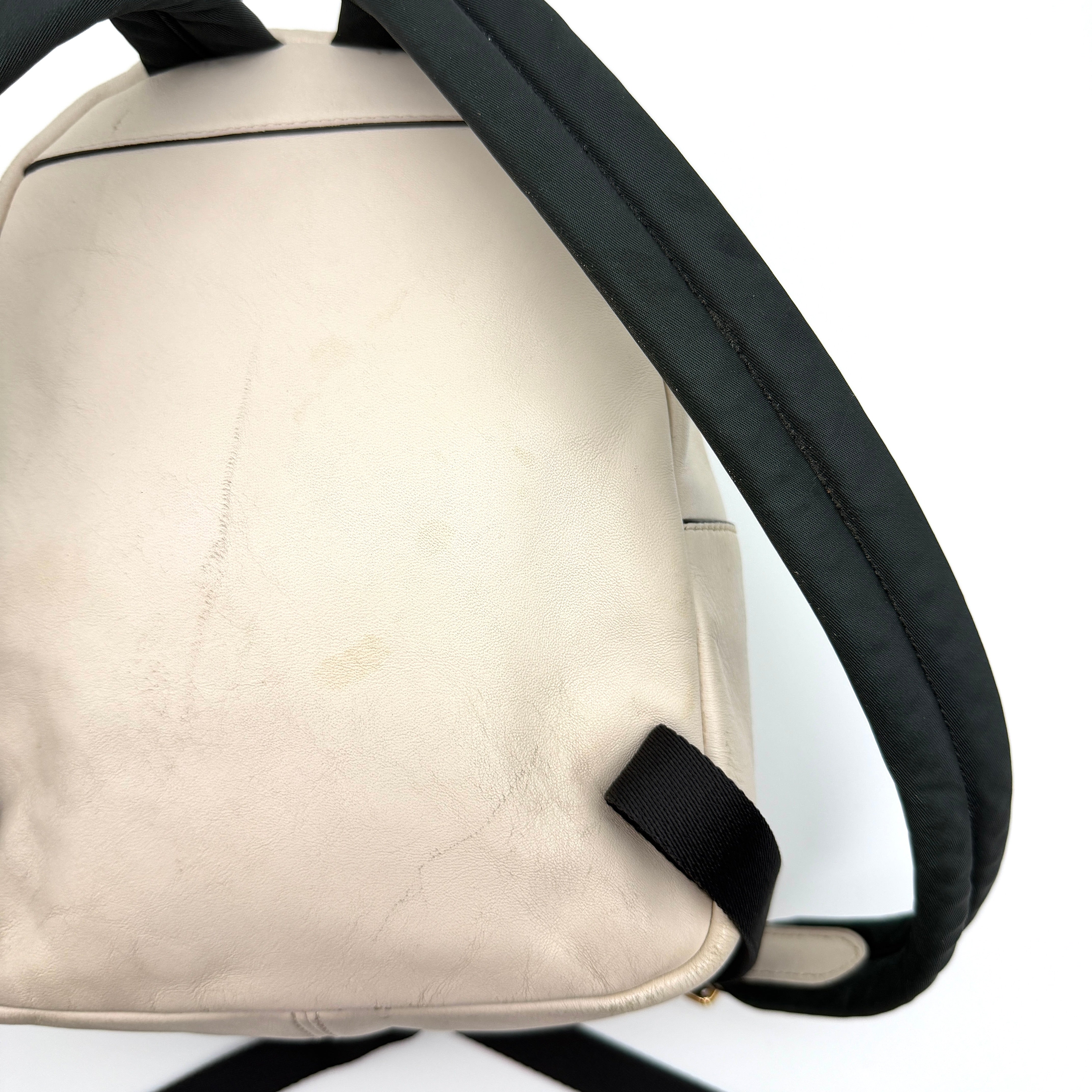 Coach Signature Mini Charlie Backpack Beige/White