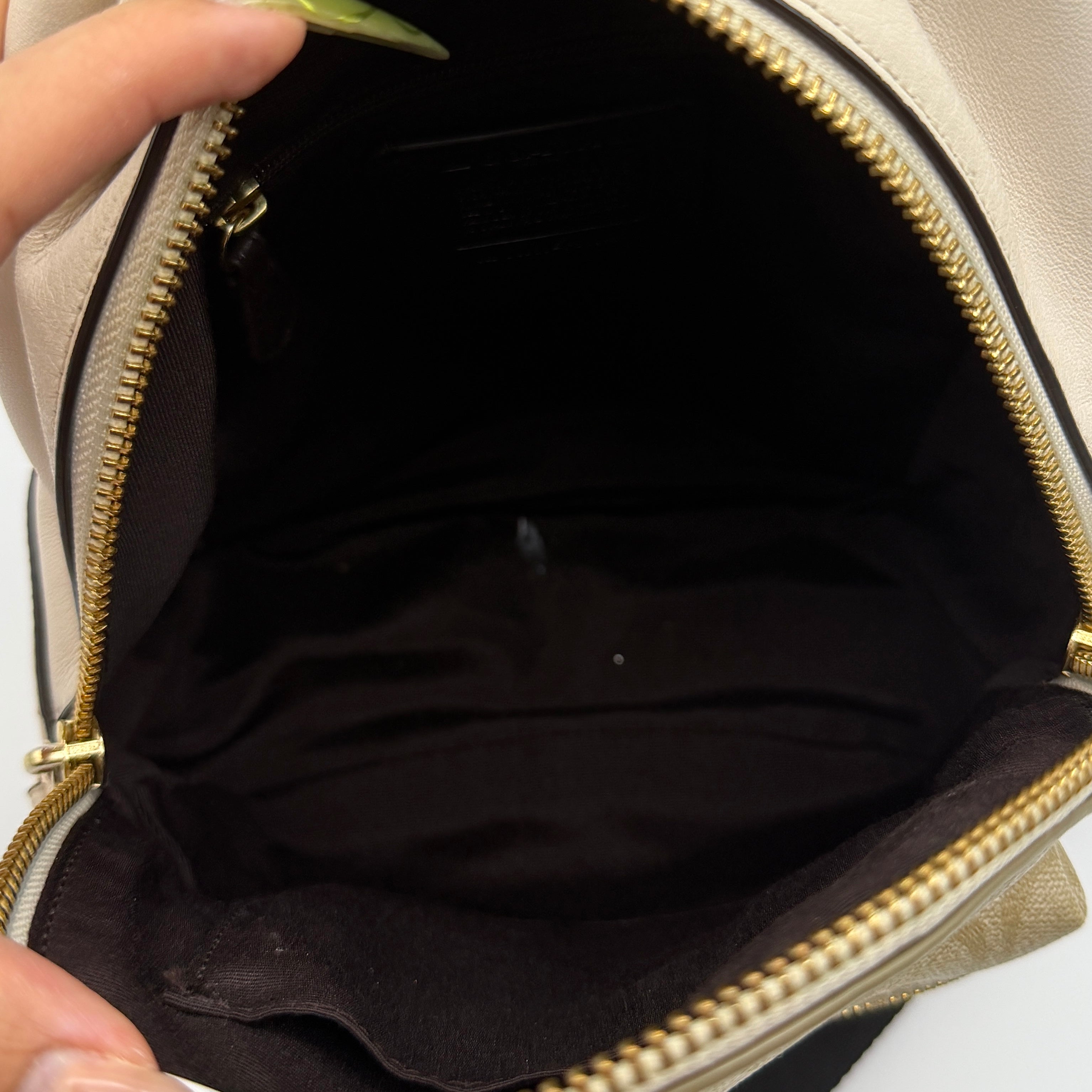 Coach Signature Mini Charlie Backpack Beige/White