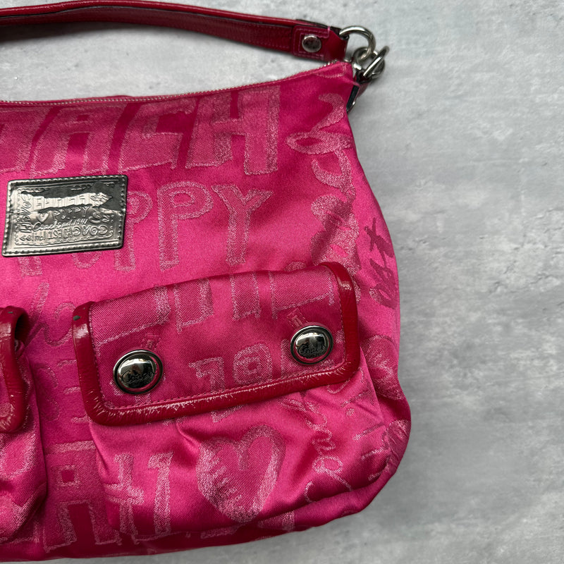 Coach 2Way Signature Poppy Storypatch ShoulderBag Pink
