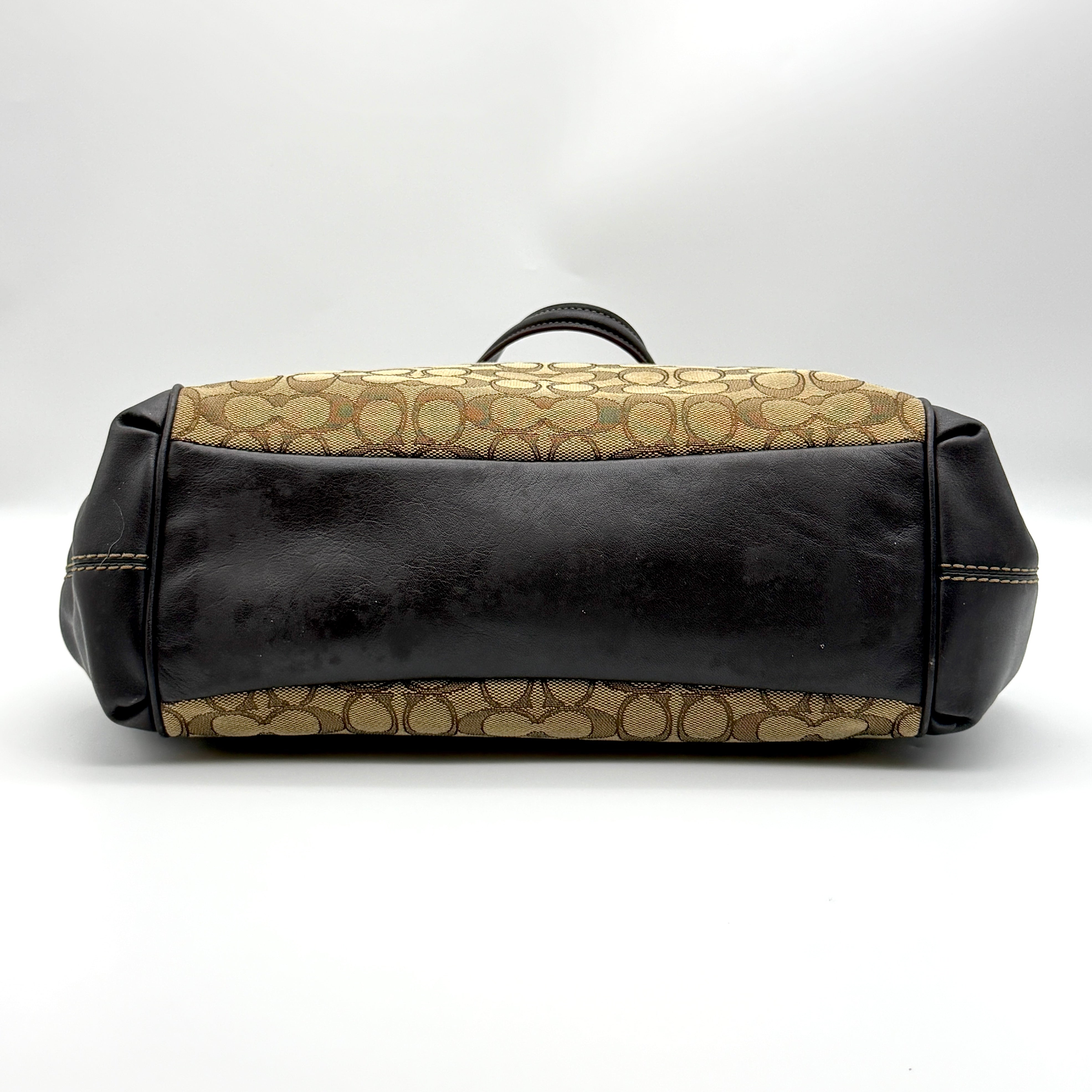 Coach Signature Lexy Canvas Shoulder Bag Beige/Brown