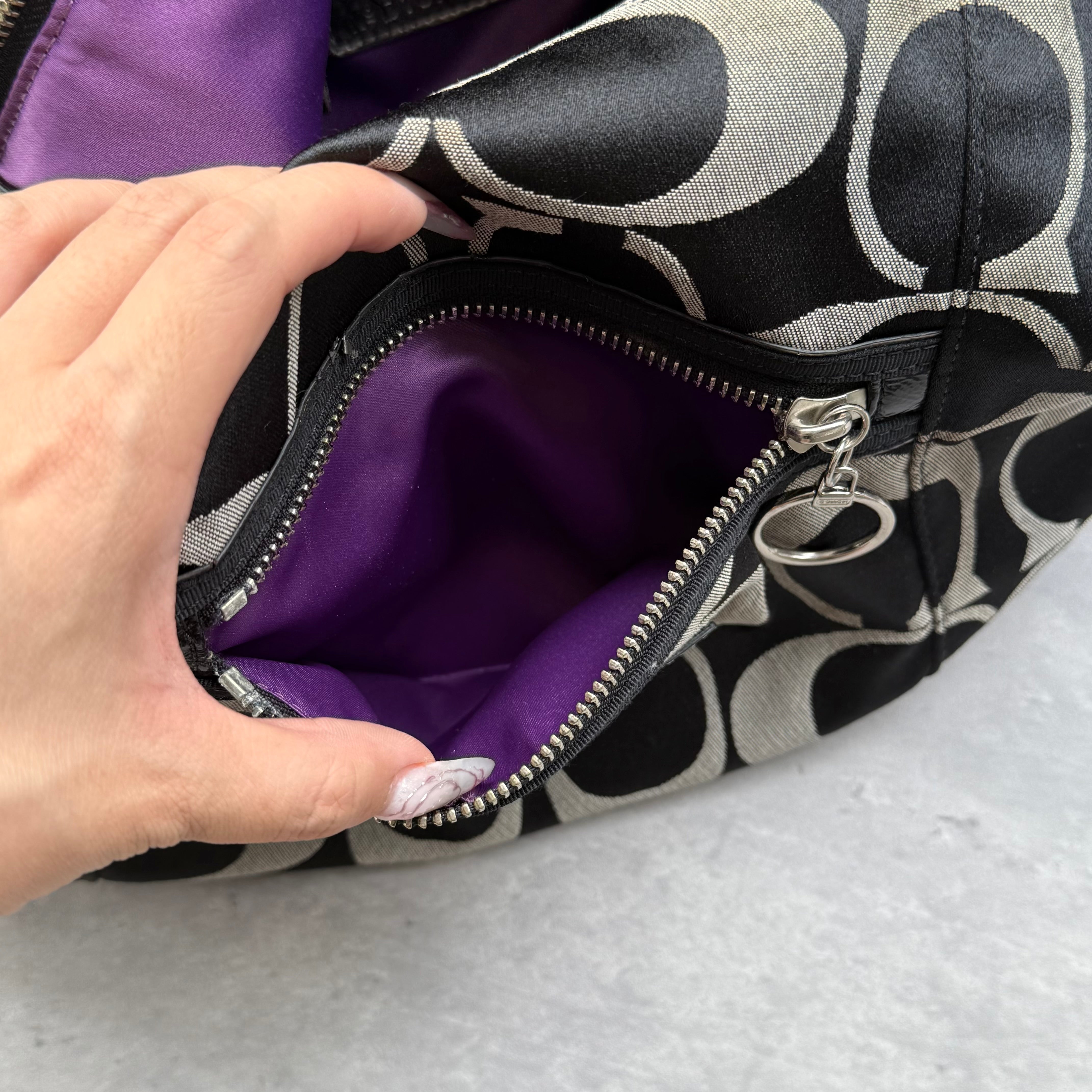 Coach 2Way Signature Poppy ShoulderBag Black/Silver