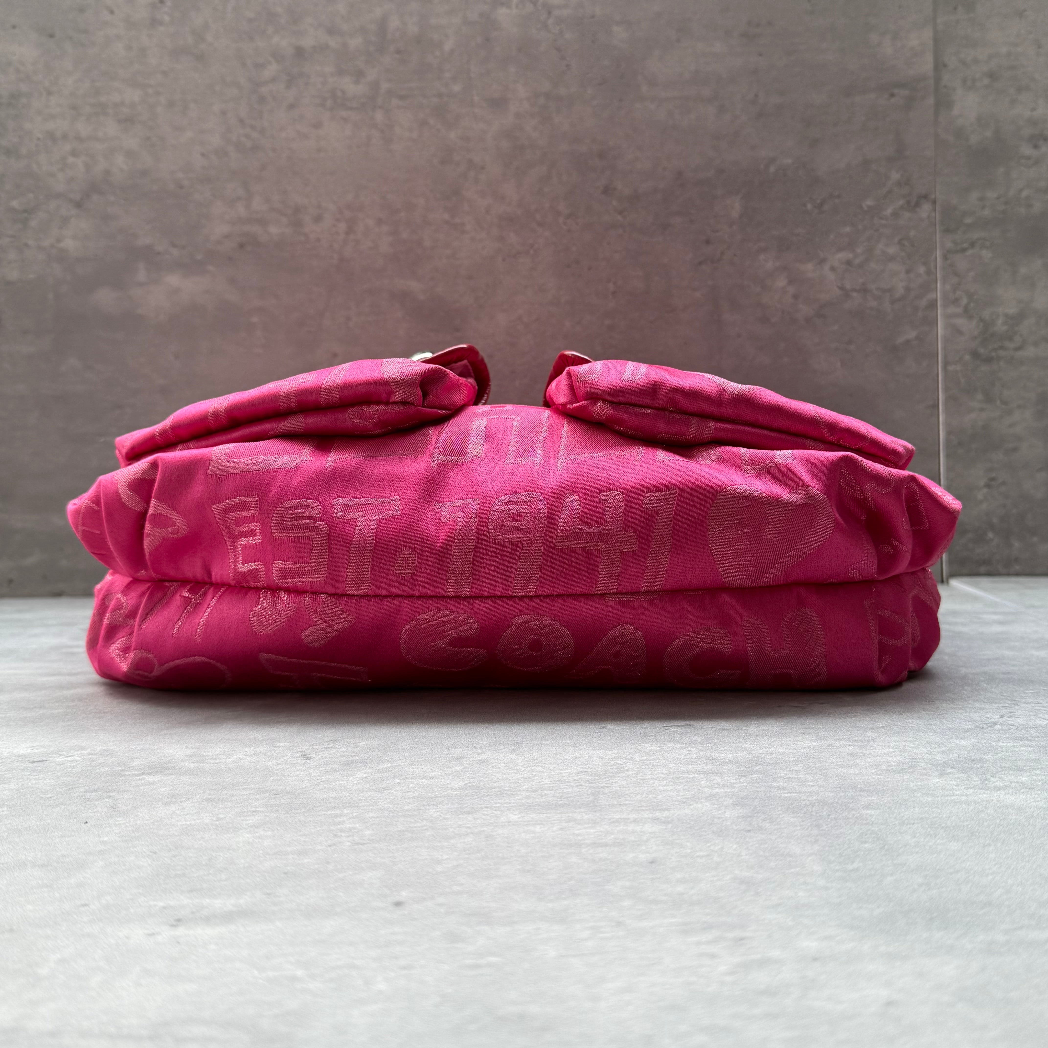 Coach 2Way Signature Poppy Storypatch ShoulderBag Pink