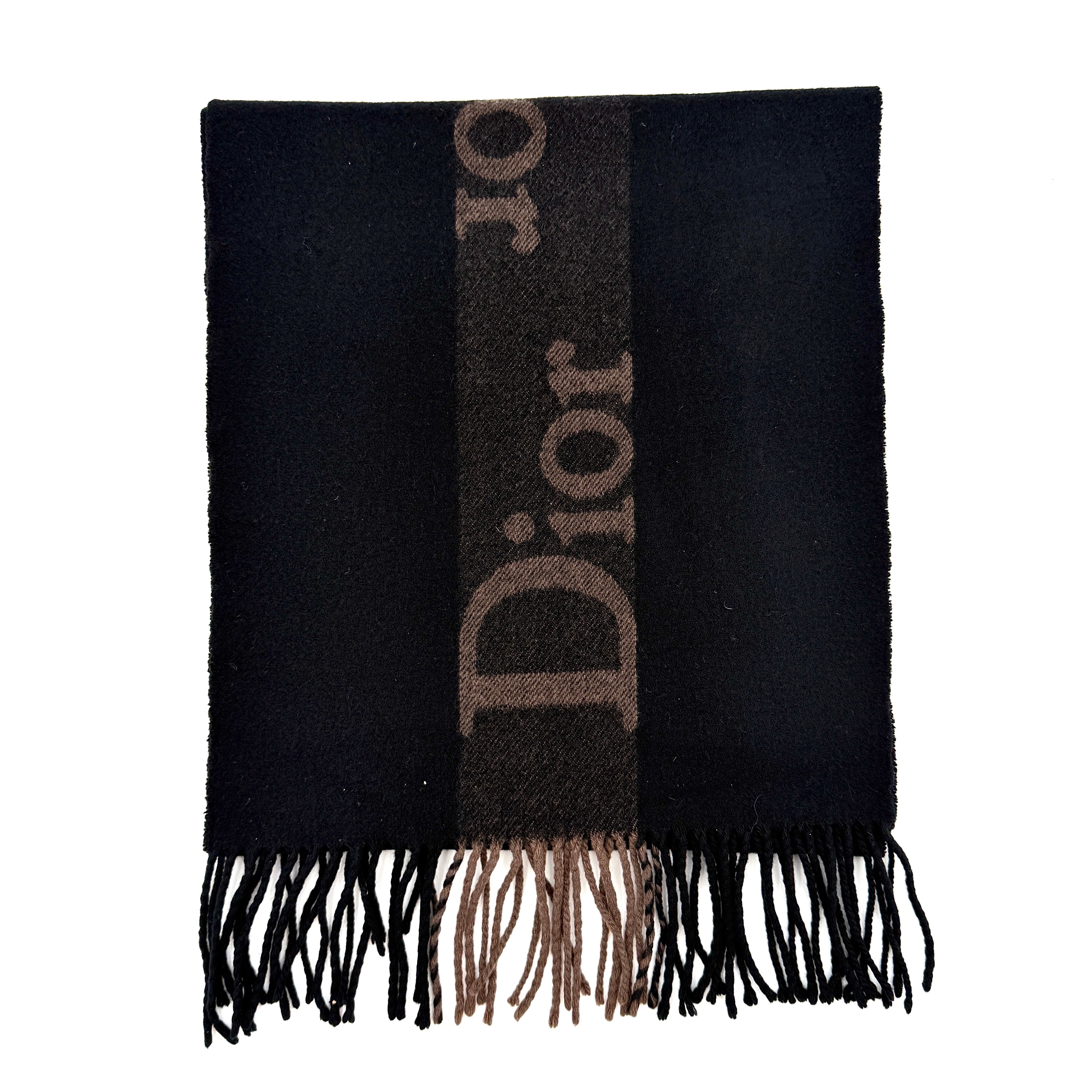 Dior Spell Out Logo Scarf Black/Brown