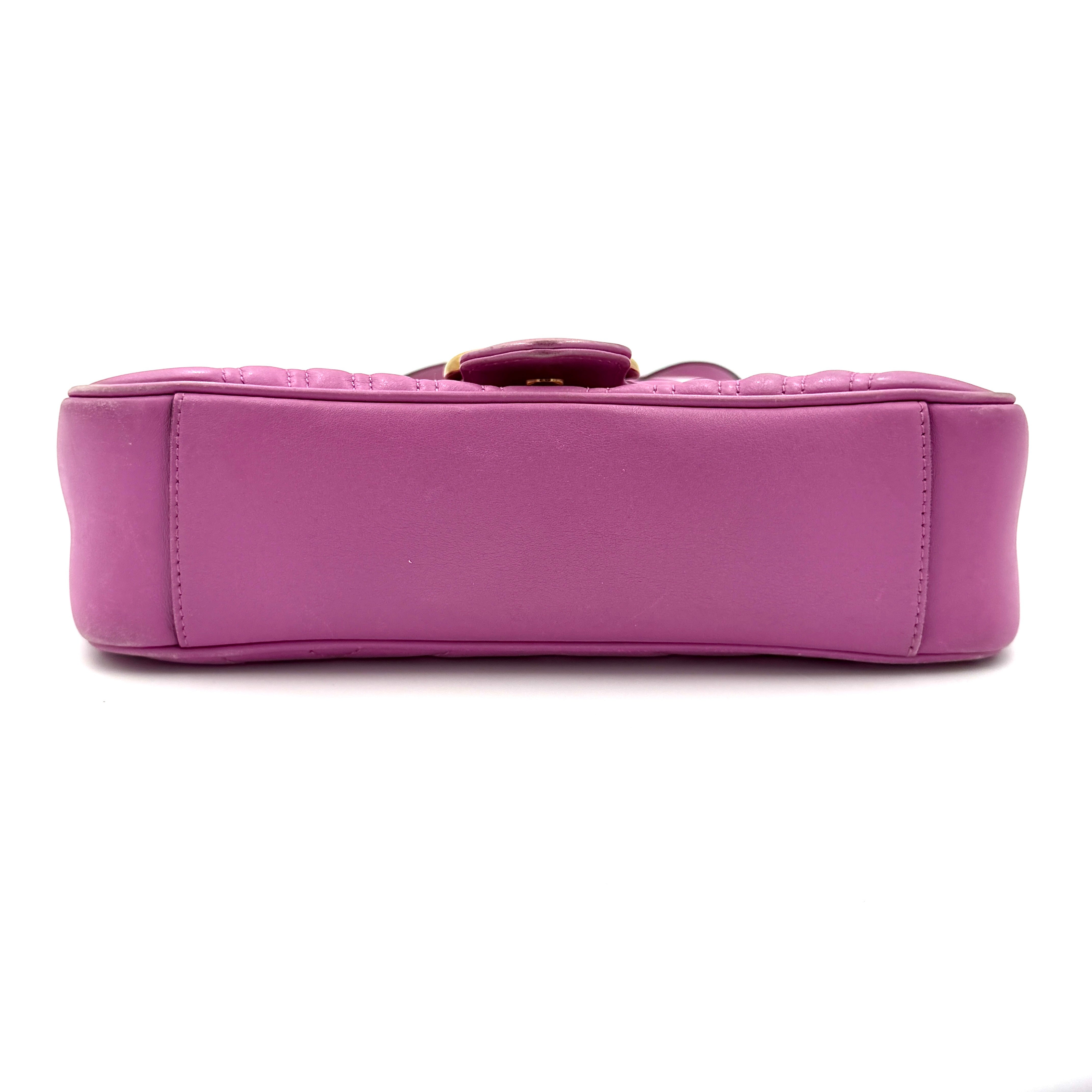 Gucci GG Marmont Matelasse Leather Shoulder Bag Pink