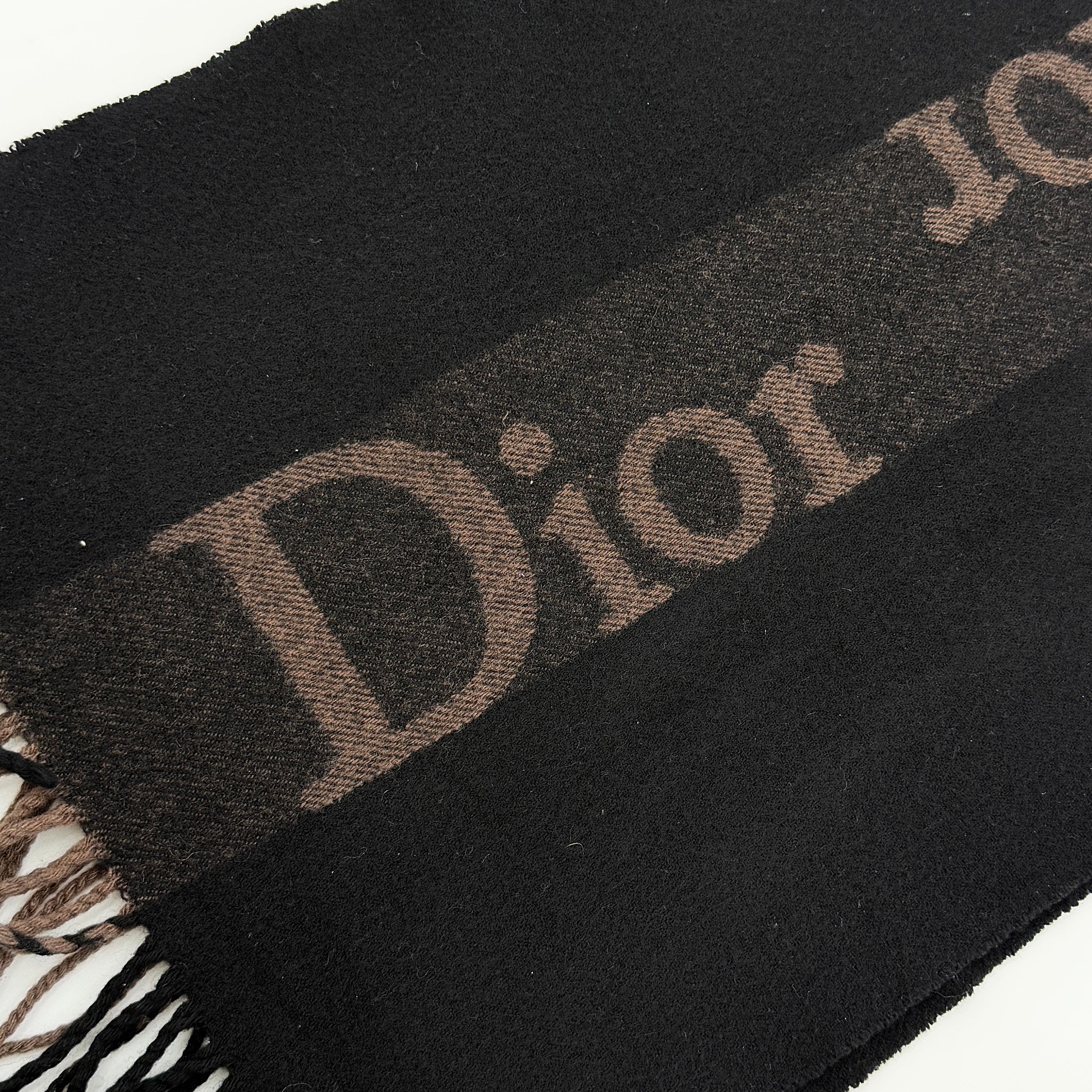 Dior Spell Out Logo Scarf Black/Brown