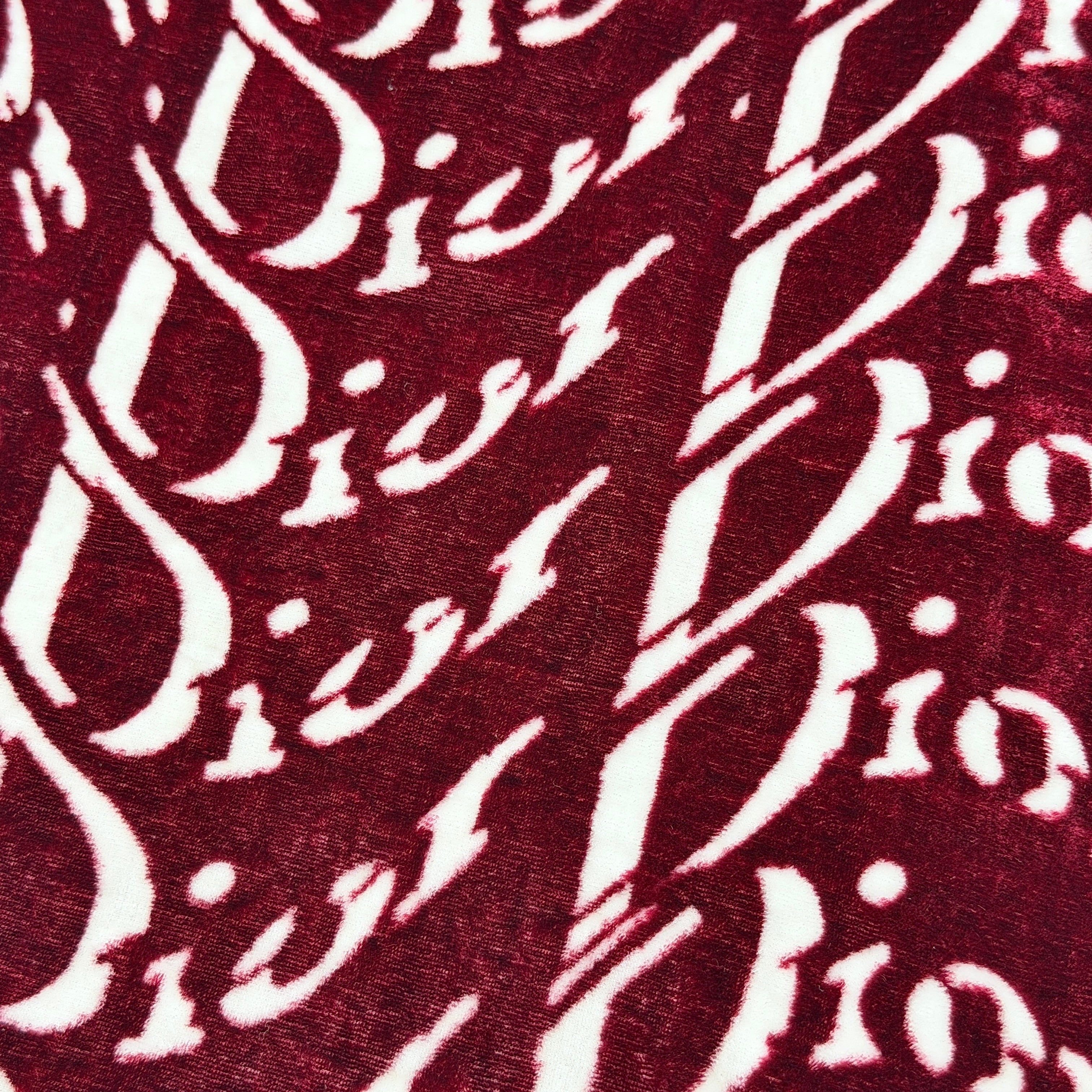 Dior Logo Velour Stole Scarf Red/White