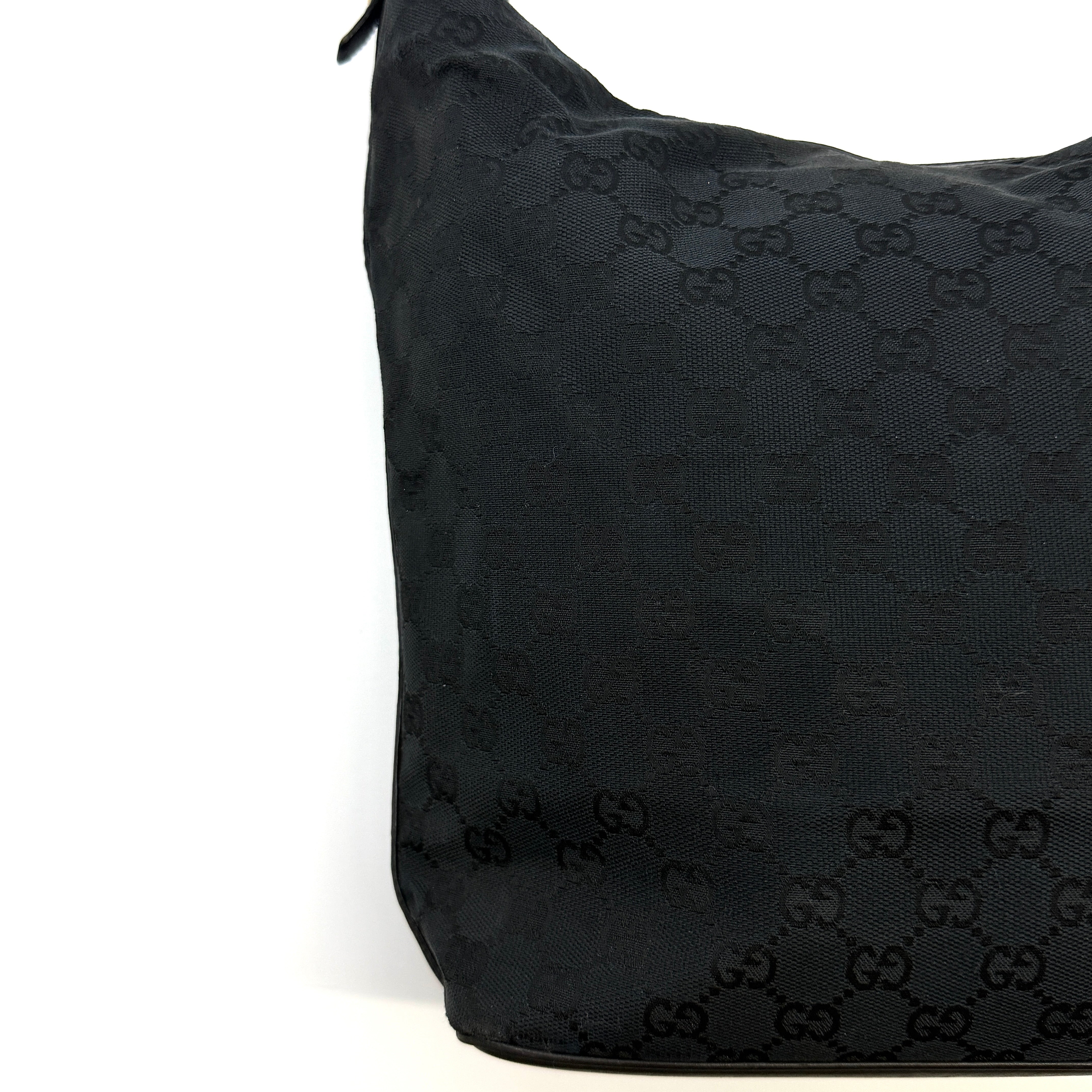 Gucci GG Monogram Hobo Shoulder Bag Black
