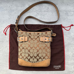 Coach Signature Canvas Crossbody Bag Beige/Tan