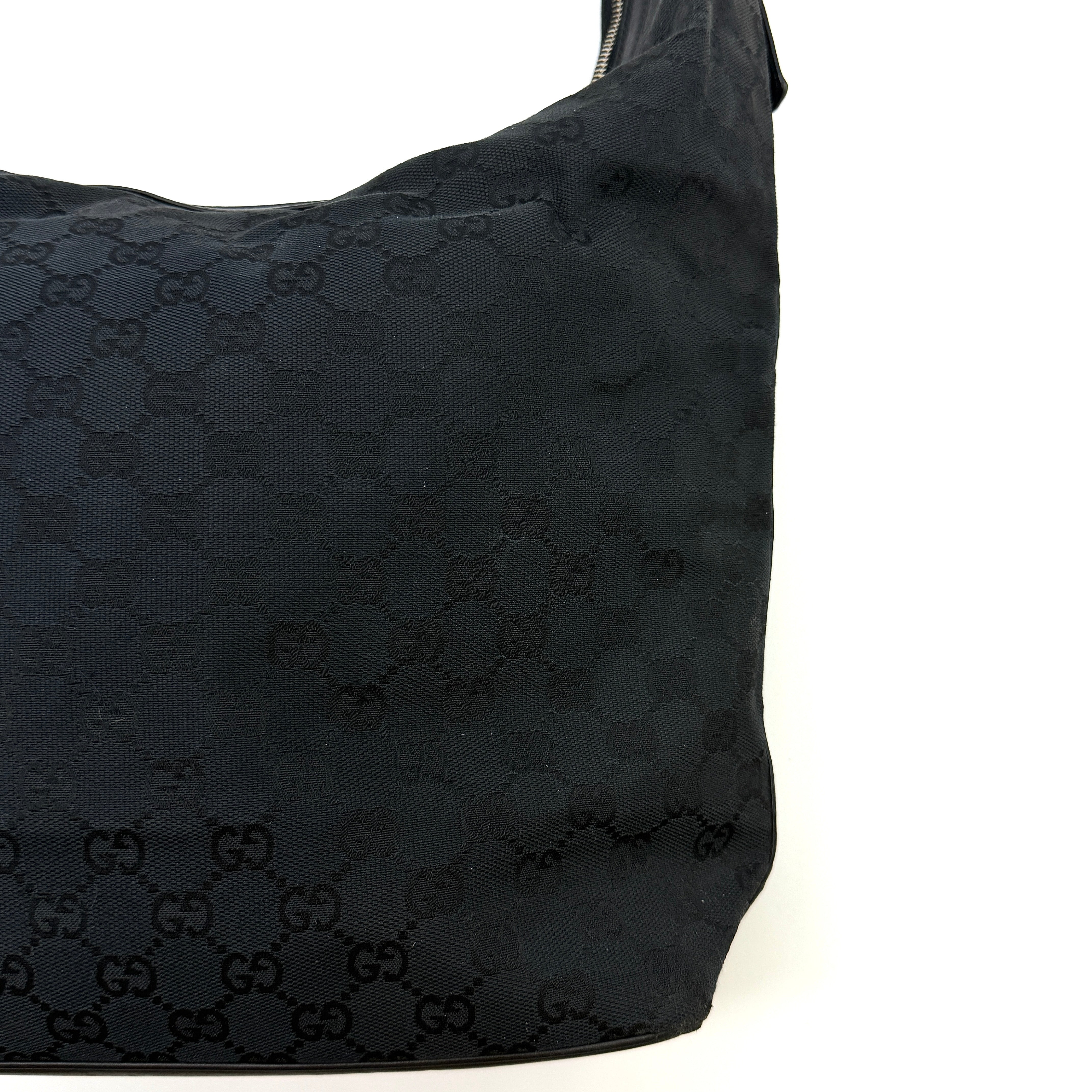 Gucci GG Monogram Hobo Shoulder Bag Black