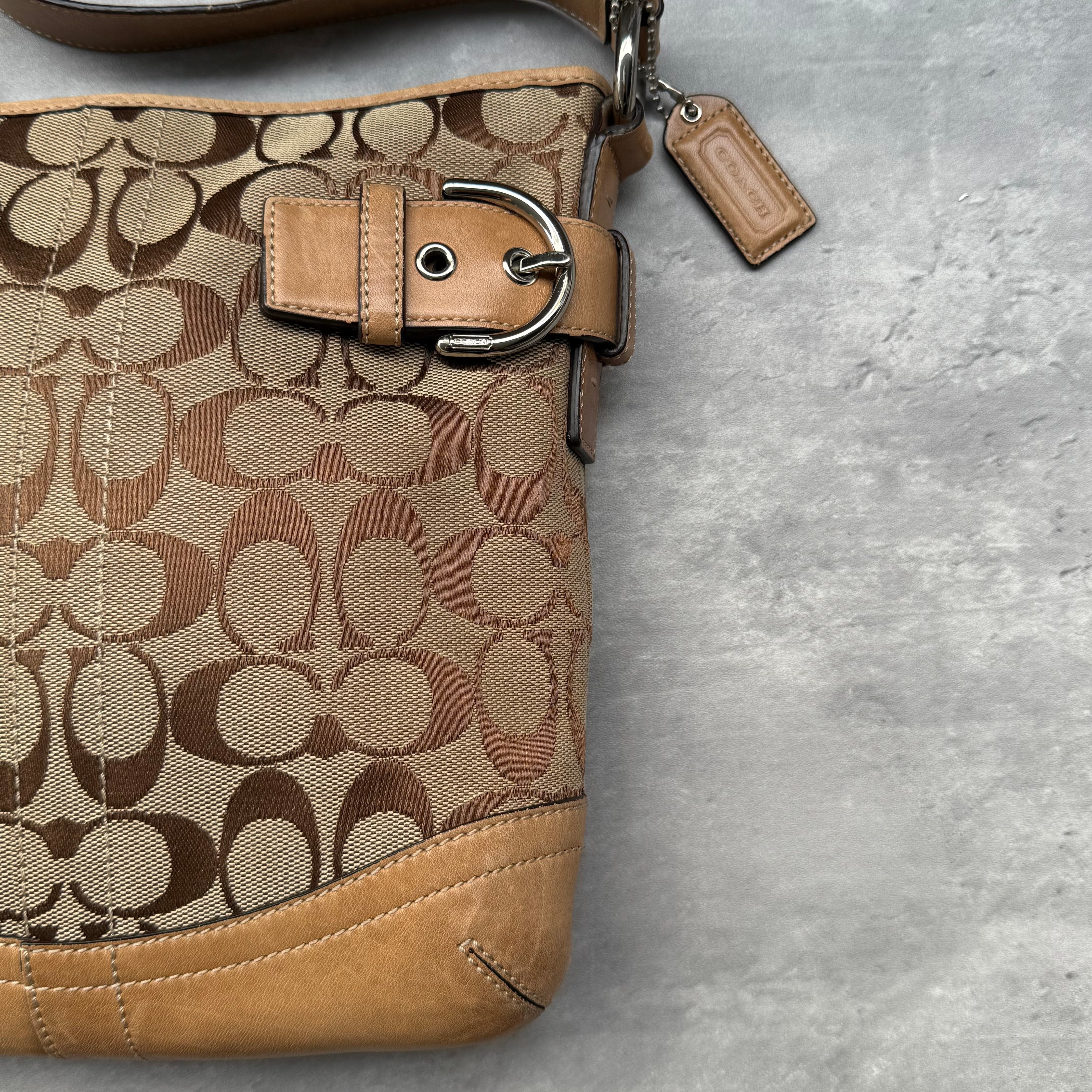 Coach Signature Canvas Crossbody Bag Beige/Tan