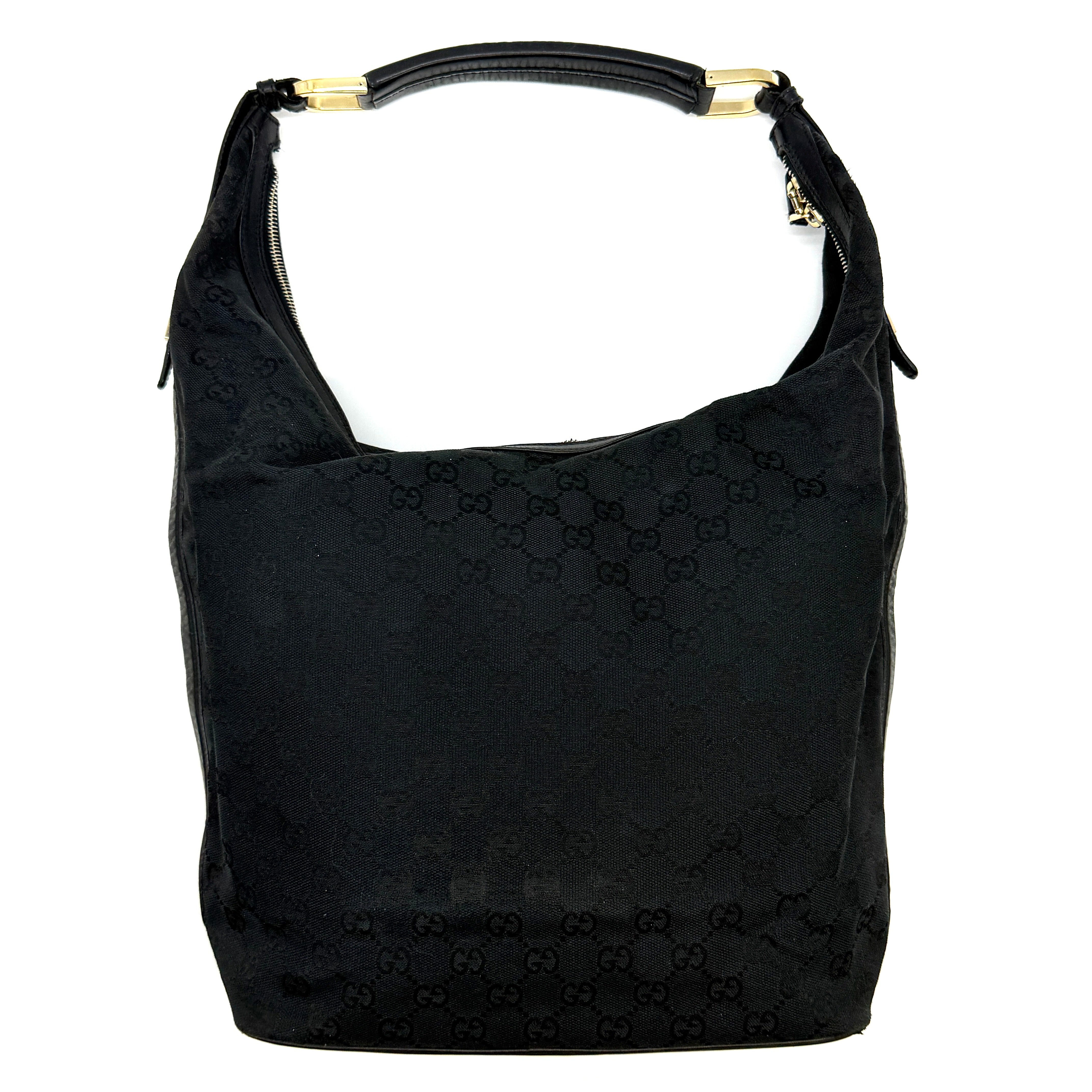 Gucci GG Monogram Hobo Shoulder Bag Black