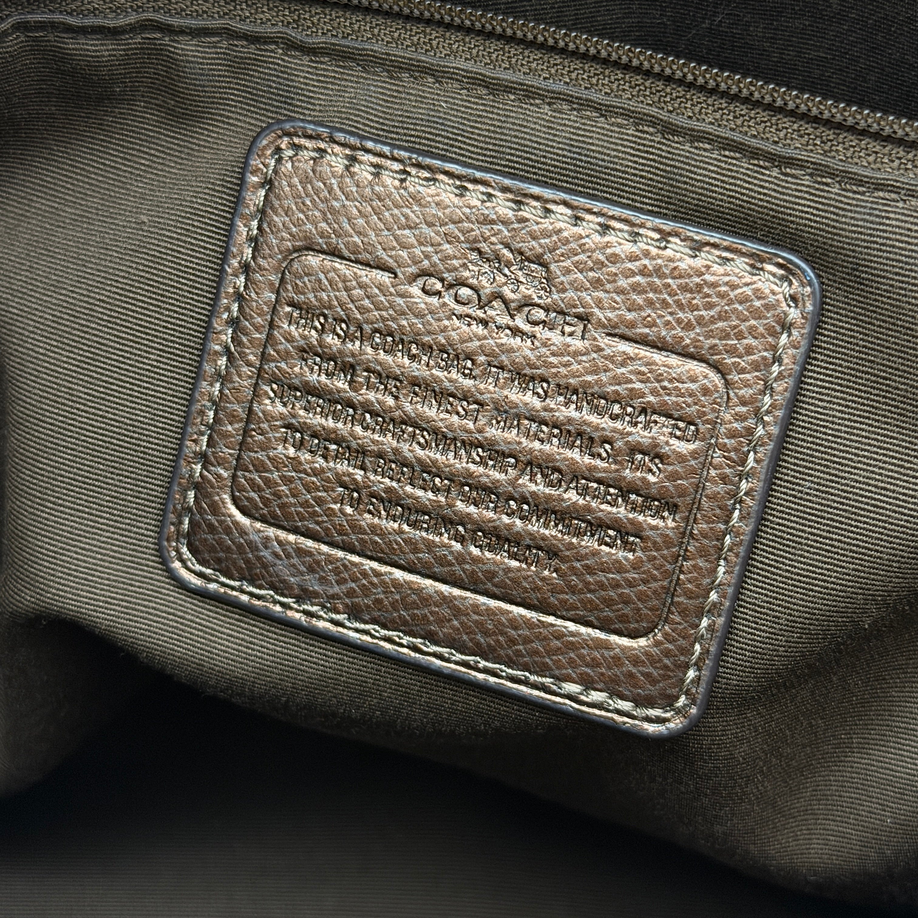 Coach Signature Heritage Stripe Tote Bag Beige/Brown